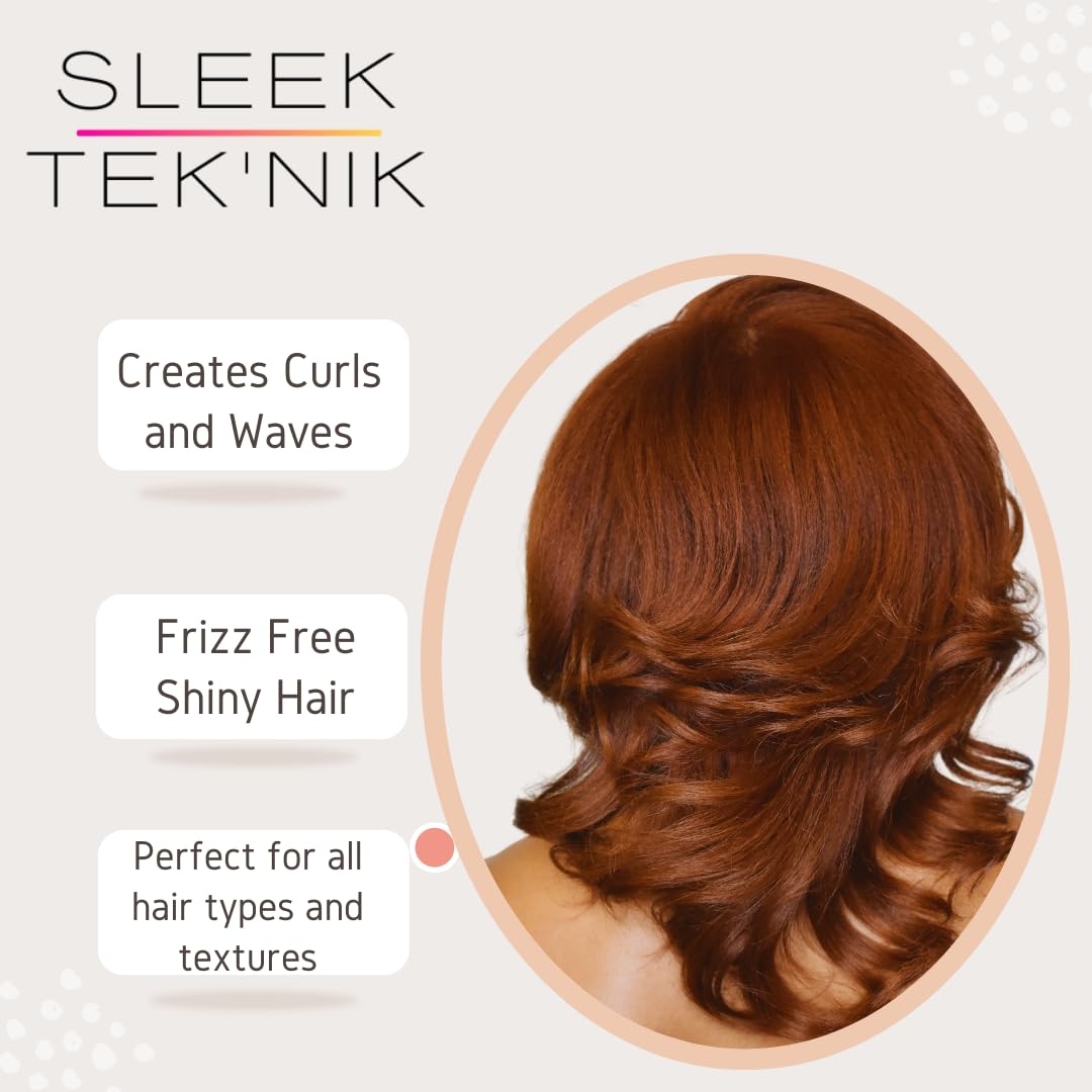 Sleek Tek'nik Ceramic Coated Tourmaline Flat Iron for 4C Hair - Straighten, Shine & Define Waves with Heat Protection - Perfect for Home Styling, Salon Use & Travel
