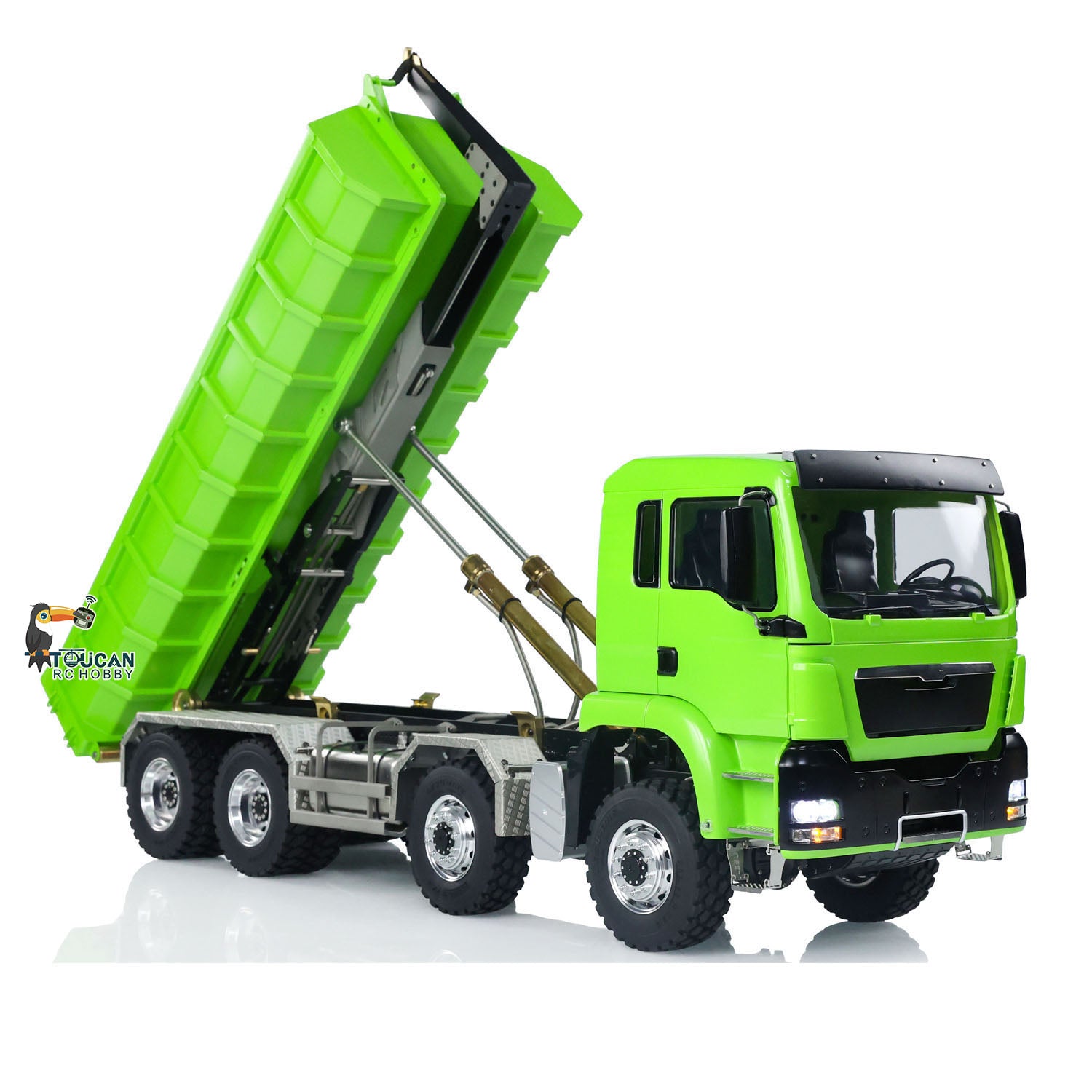 1/14 Scale LESU TGS RC Hydraulic Dump Truck - 8x8 Metal Chassis, Differential Lock, EDS Axles & 2-Speed Gearbox - Remote Control Construction Vehicle for Adults & Kids - Perfect for Off-Road Play, Construction Site Simulation & RC Hobby Enthusiasts