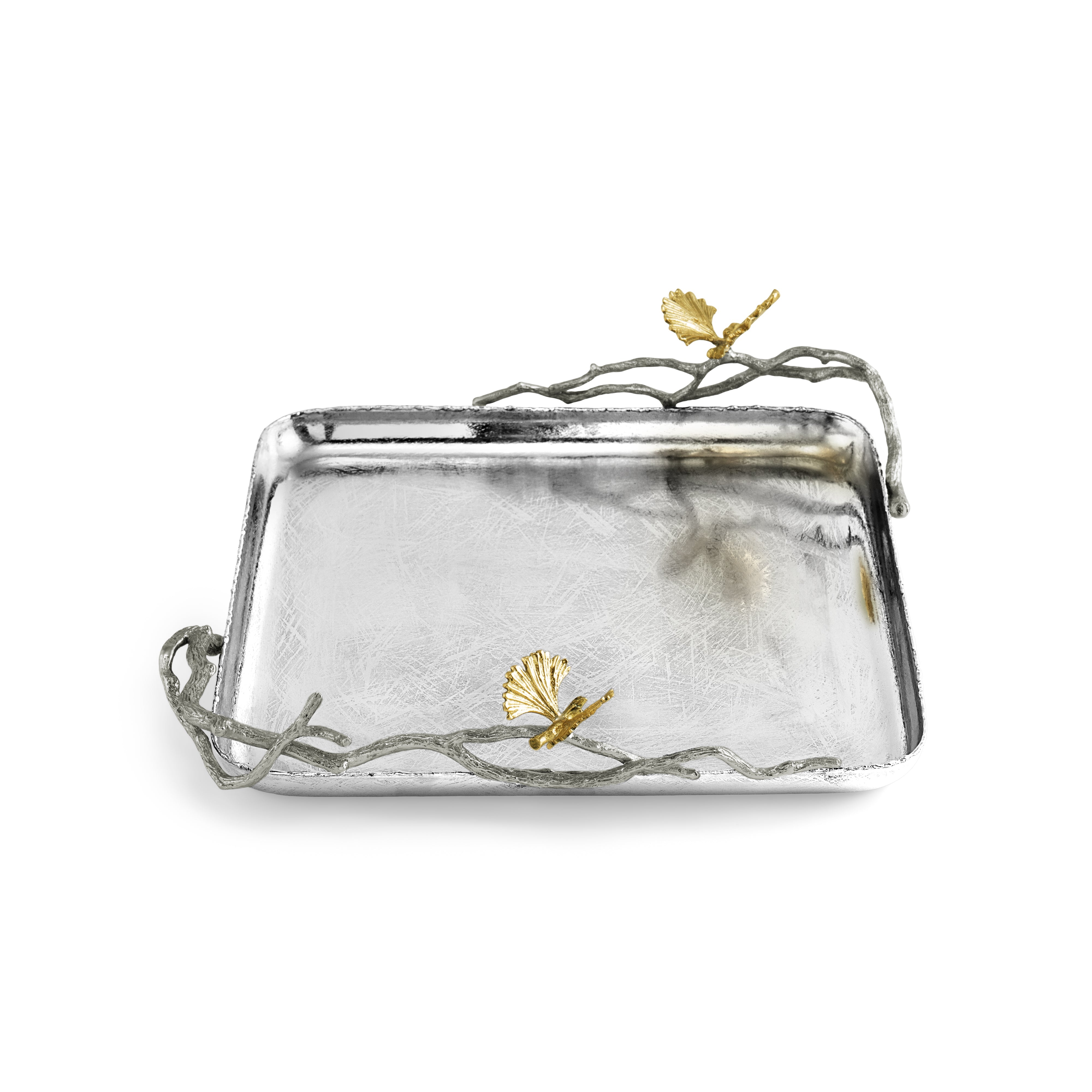 Elegant Butterfly Ginkgo Matzah Plate for Passover Seder - Premium Ceramic Judaica Serving Tray for Jewish Holidays & Home Decor