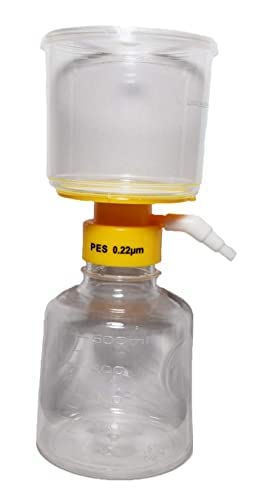 150mL Sterile Vacuum Filtration System with 0.22µm PES Membrane - Graduated Scale for Lab Use (6-Pack) | Ideal for Cell Culture Media Filtration, Buffer Sterilization & Sample Preparation