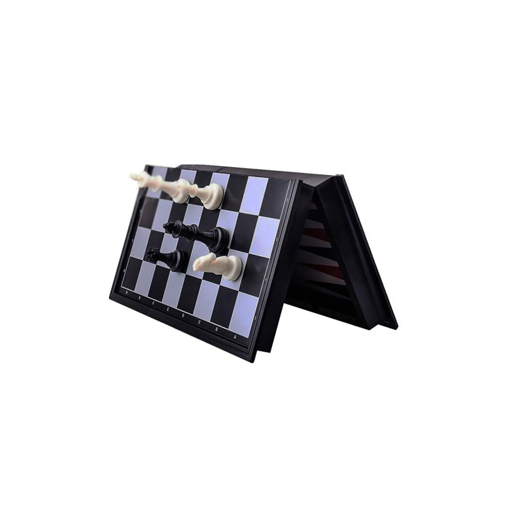 3-in-1 Magnetic Chess, Checkers & Backgammon Set - Foldable Travel Board with Storage | Portable Plastic Game Set for Kids & Adults | Perfect for Family Game Nights, Travel Entertainment & Educational Play (36x36x2cm)