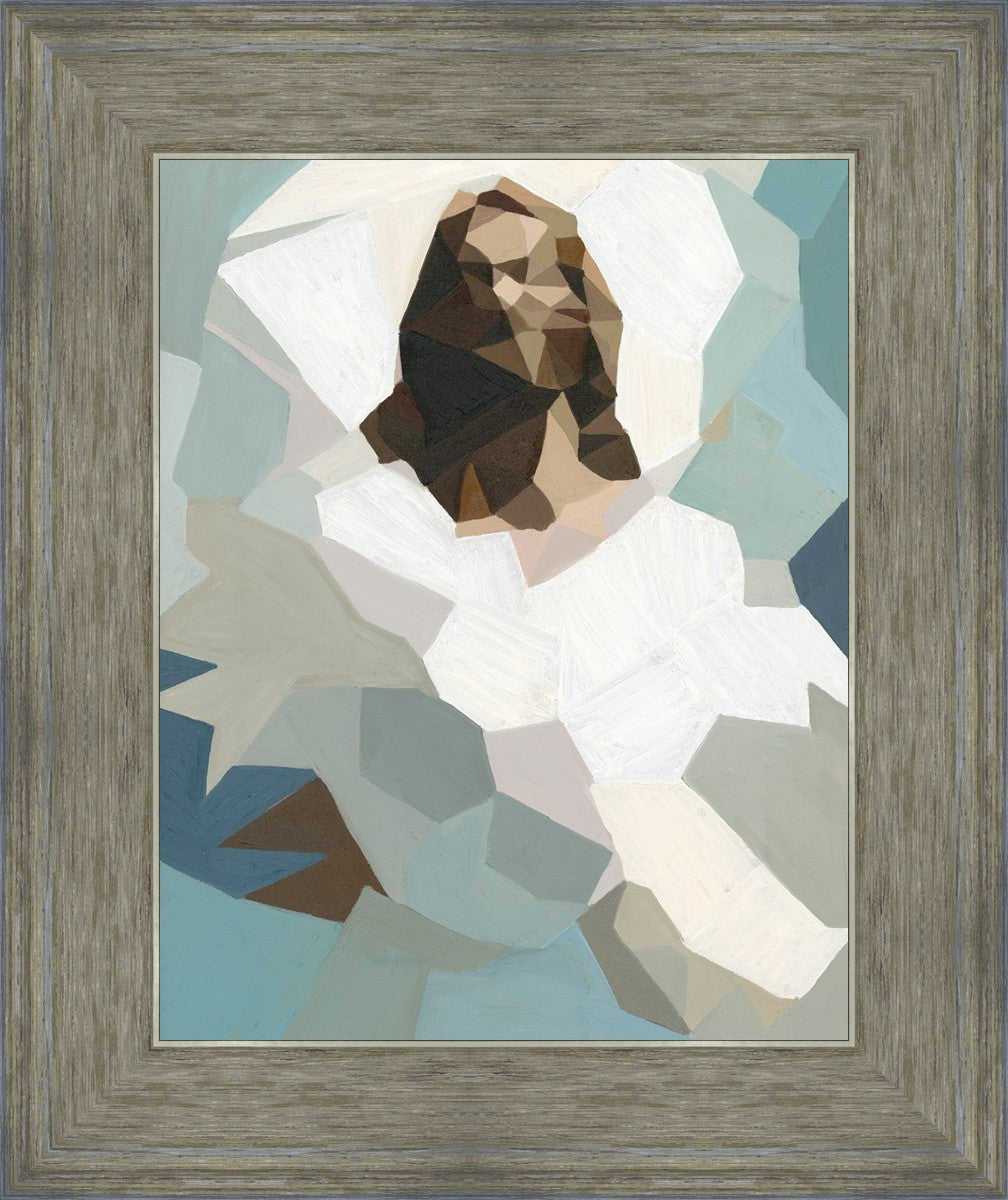 Christ In Blue By Brittany Lemmon - Religious Wall Art for Home & Church Decor - Perfect for Living Room, Bedroom & Prayer Spaces