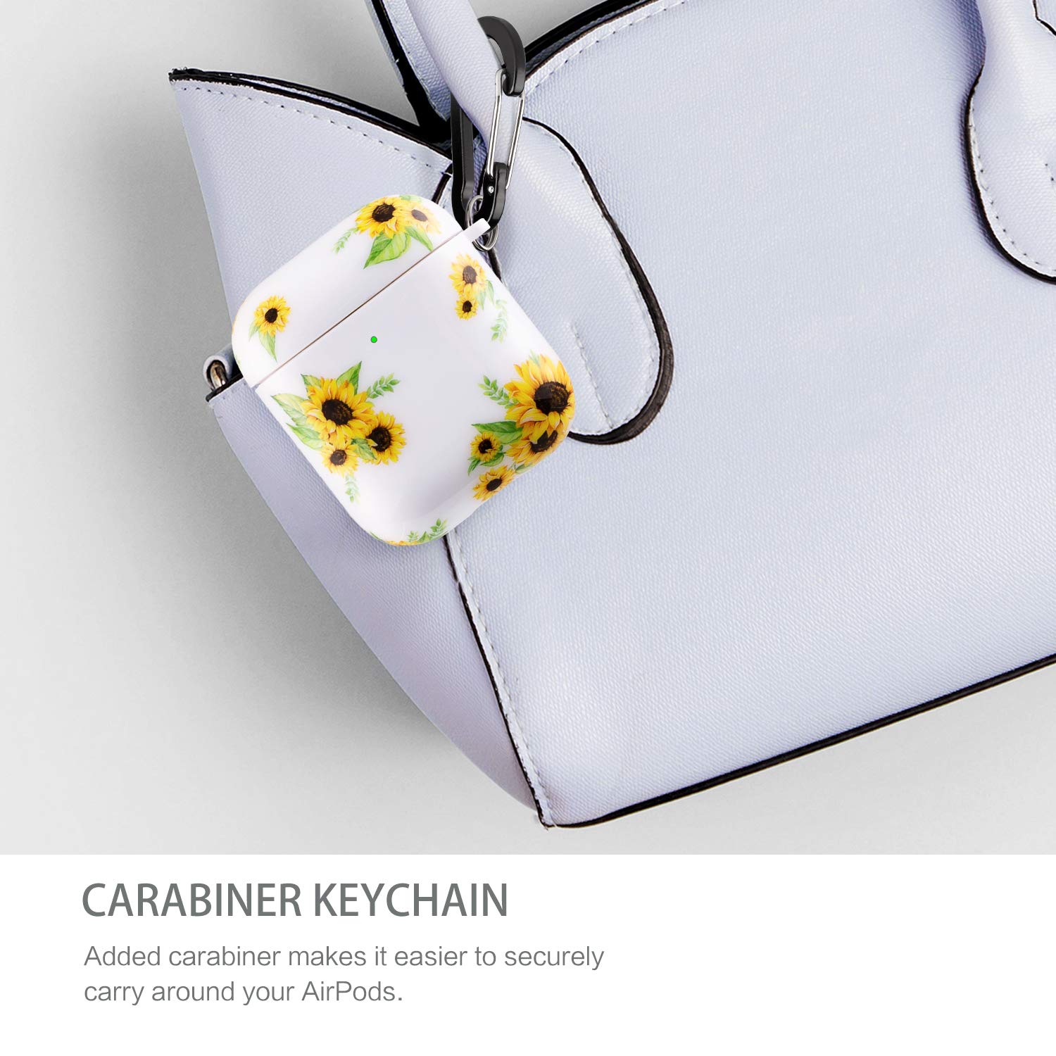 Sunflower AirPods Case for AirPods 1/2 - Wireless Charging & Keychain - Cute Protective Cover for Daily Use