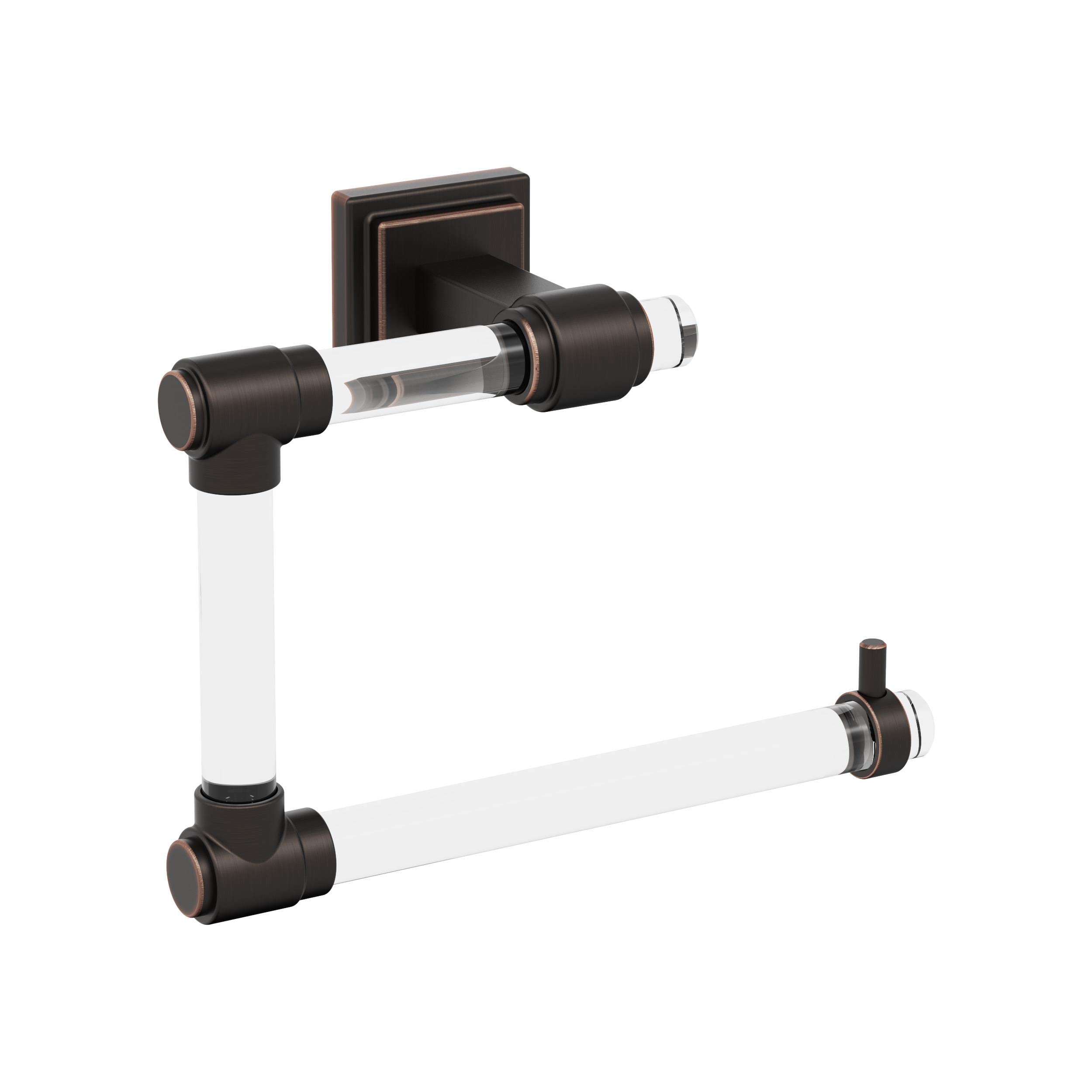 Amerock Glacio 24-Inch Towel Bar Set - Oil-Rubbed Bronze & Clear Finish - 3-Piece Bathroom Accessory Kit for Modern & Traditional Bathrooms