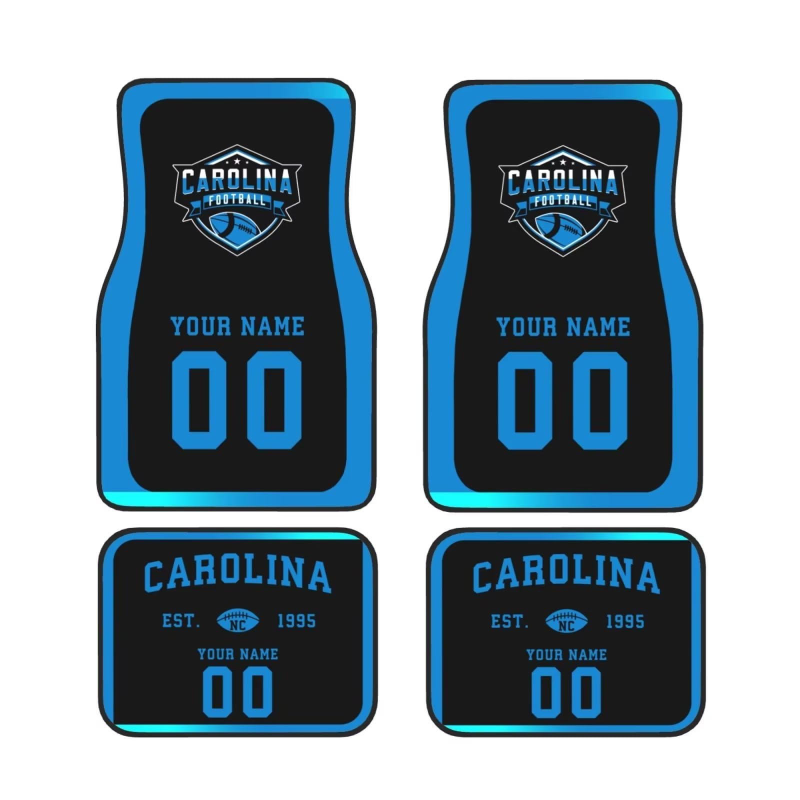 Custom Personalized Car Floor Mats with Name & Number - 4-Piece Set for Most Vehicles | Perfect Car Interior Accessories & Unique Gifts for Car Enthusiasts | Ideal for Daily Commute, Road Trips & Car Shows