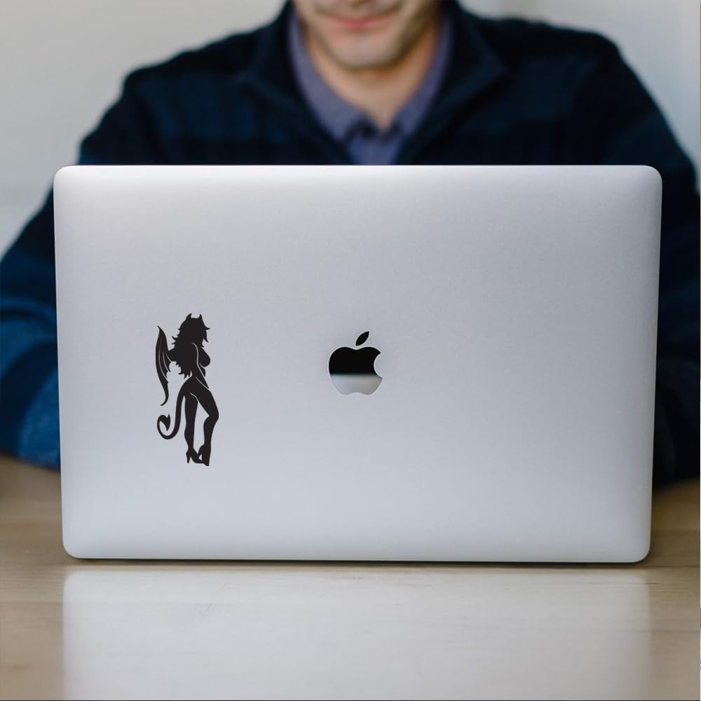 Premium Waterproof Vinyl Decal Stickers - Sexy Devil Girl (Black, Set of 2) for Laptop, Phone, Helmet, Car Window, Bumper, Mug & Wall Decor | Perfect for DIY Projects, Customizing Accessories & Home Decoration
