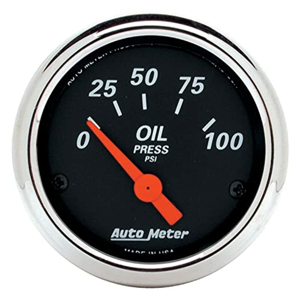 1426 Designer Black Oil Pressure Gauge - High Precision Automotive Gauge for Engine Performance Monitoring - Perfect for Cars, Trucks & Motorcycles
