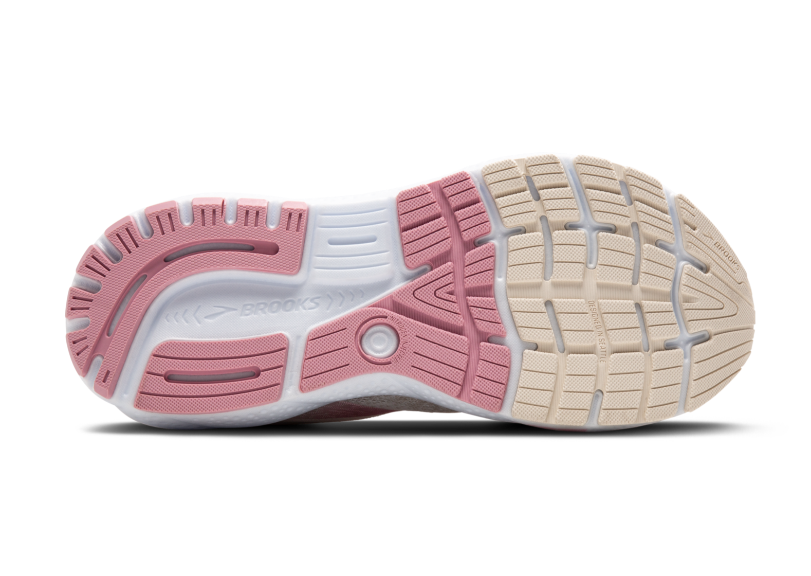 Brooks Ghost 16 Women's Running Shoes - Breathable Mesh, Cushioned Support (B Width) in Coconut/Zephyr/White | Perfect for Marathon Training, Jogging & Gym Workouts