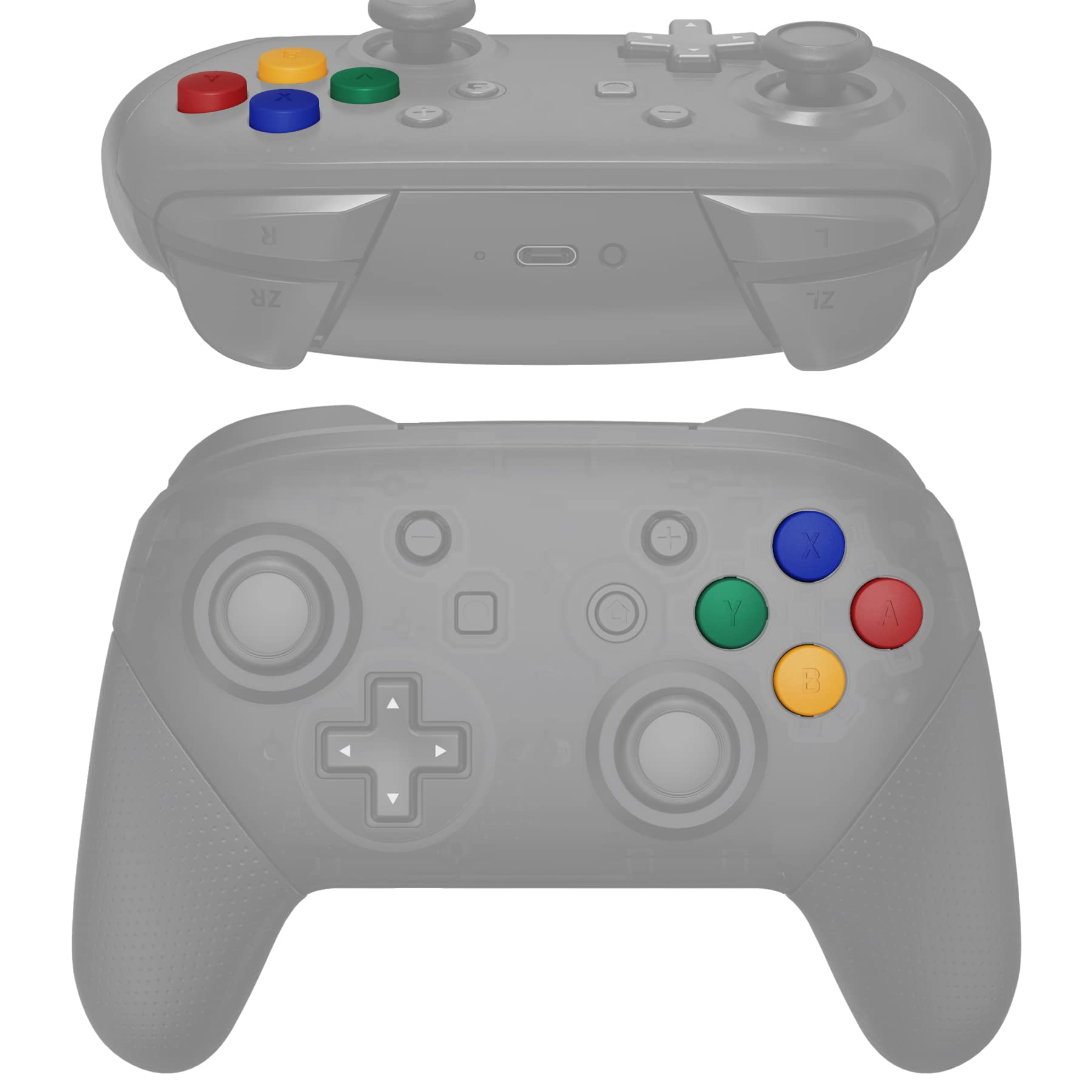 eXtremeRate Colorful Replacement ABXY Buttons Kit for Nintendo Switch Pro Controller - DIY Repair Parts with Tools - Perfect for Customizing & Enhancing Your Gaming Experience (Controller Not Included)