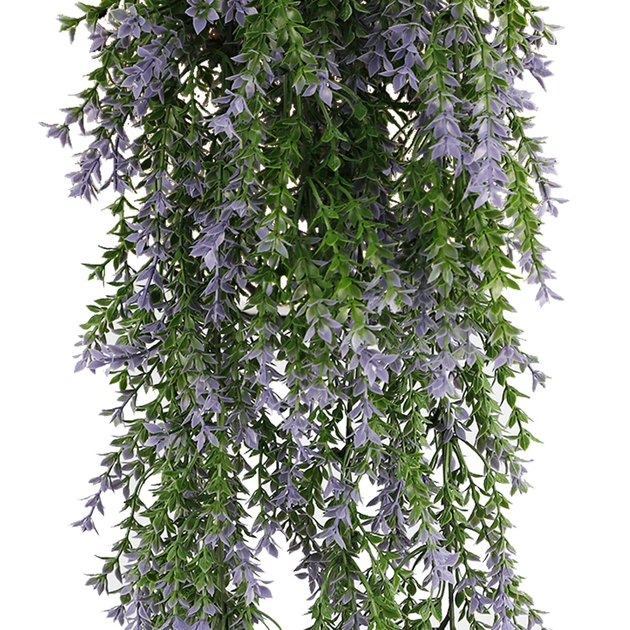 UV & Fire Rated Hanging Purple & Green Willow Leaf Vine - 20cm x 76cm Artificial Plant for Home Decor, Wedding, Party & Garden Decoration