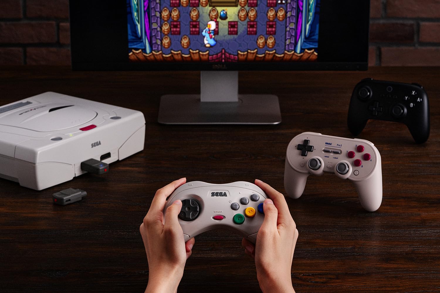 8BitDo Bluetooth Retro Receiver for Sega Saturn & Windows - Compatible with Xbox Series/Xbox One/Switch Pro/PS5/PS4 Controllers - Wireless Gaming Adapter for Classic & Modern Consoles - Perfect for Retro Gaming & Multi-Platform Setup