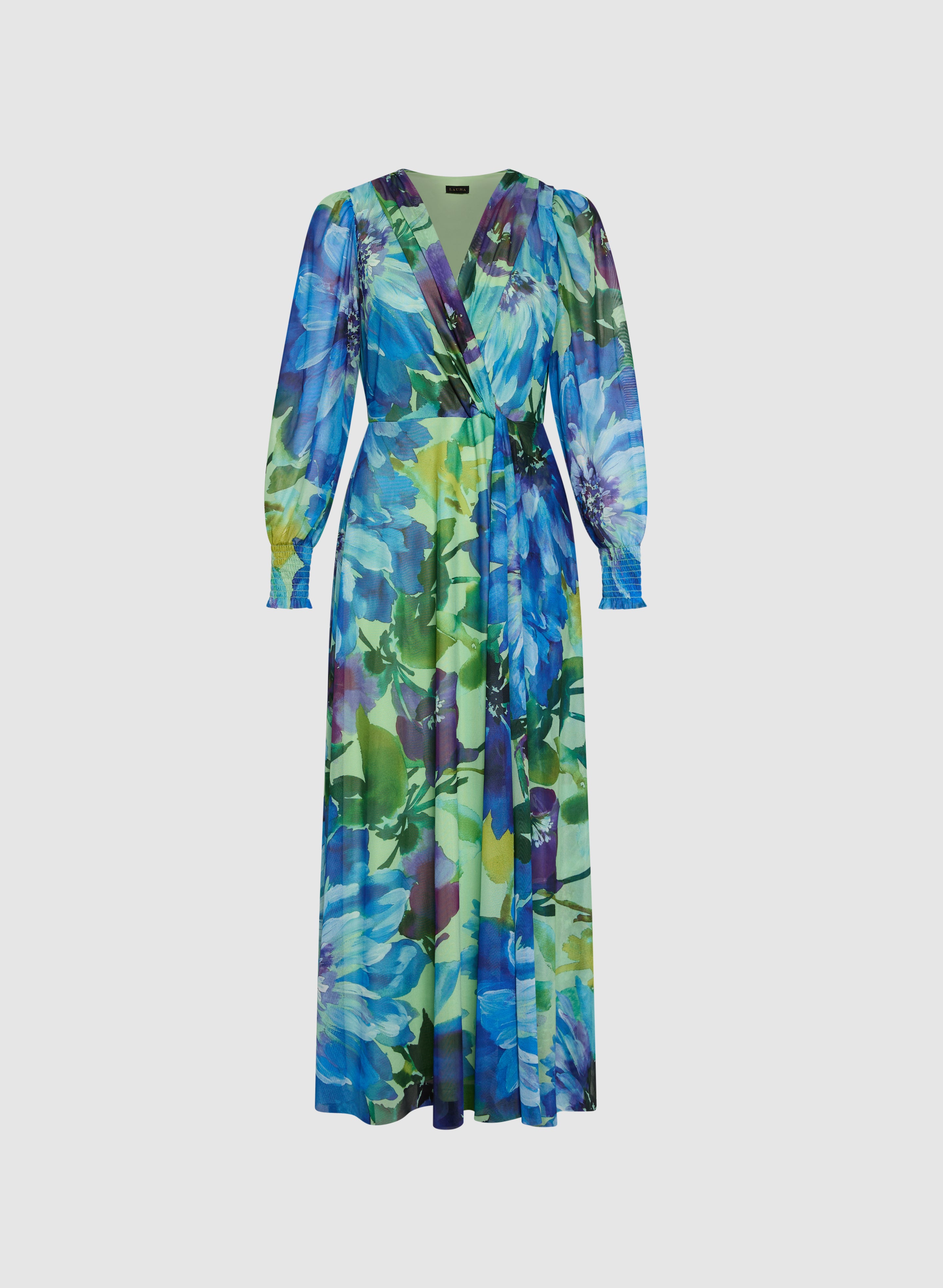 Floral Mesh Dress for Women - Elegant Summer Maxi Dress with Floral Print, Lightweight & Breathable - Perfect for Beach, Party, and Vacation Wear