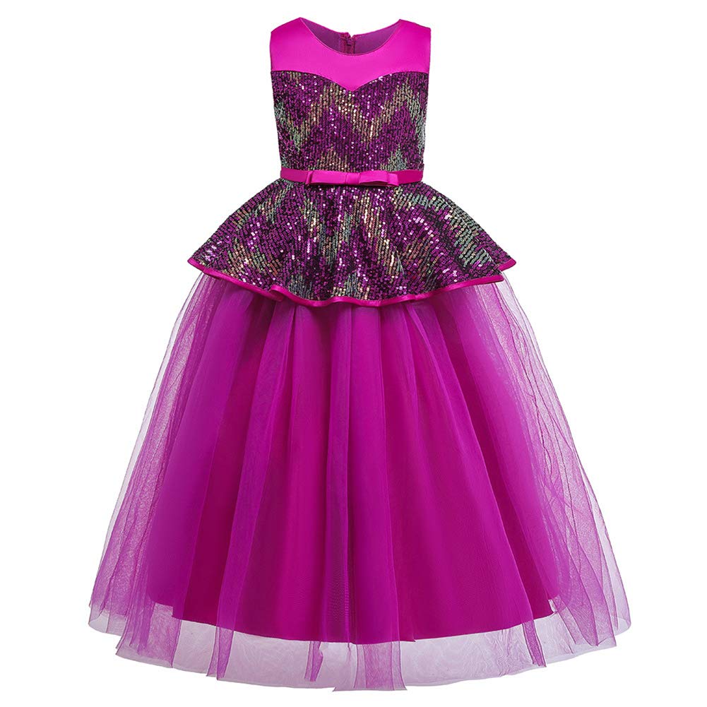 Sparkly Sequins Girls Long Party Dress - Elegant Formal Gown for Kids, Flower Girl & Evening Events | Perfect for Weddings, Pageants & Special Occasions