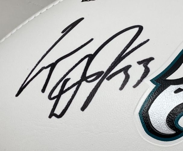 Cooper Dejean Autographed Philadelphia Eagles Logo Football with Super Bowl LIX Case - Collectible Memorabilia for Eagles Fans, Game Room Decor, and Sports Gift