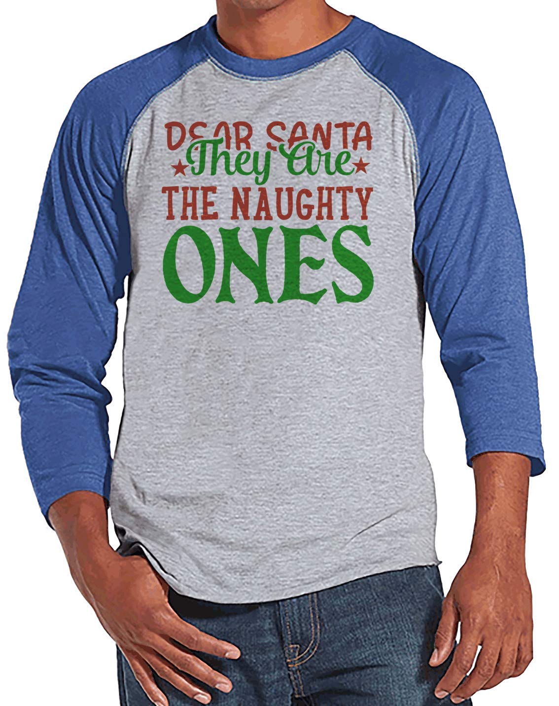 7 Ate 9 Apparel Men's Naughty Christmas Shirt - Funny Holiday Party T-Shirt for Xmas Gatherings & Ugly Sweater Contests