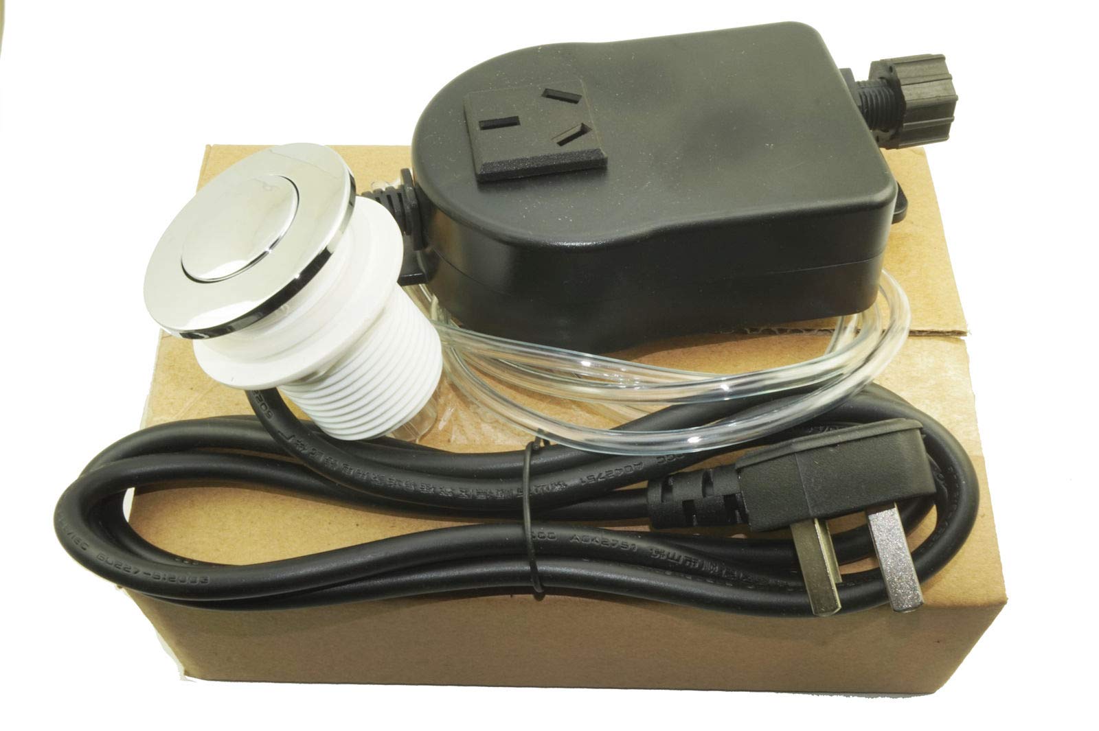 Universal Garbage Disposal Air Switch Kit - Counter Sink Top Mount, On/Off Self-Locking Button with Built-Out Adapter - Compatible with Hot Tubs, Spas, Pools & Food Waste Disposals - Perfect for Kitchen Sink & Under-Counter Installation