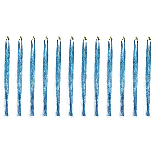 Royal Blue Hair Tinsel Extensions - Colorful Hair Strands for Parties, Prom, Fashion Shows & Cosplay | Perfect for Festivals, Halloween & Themed Events