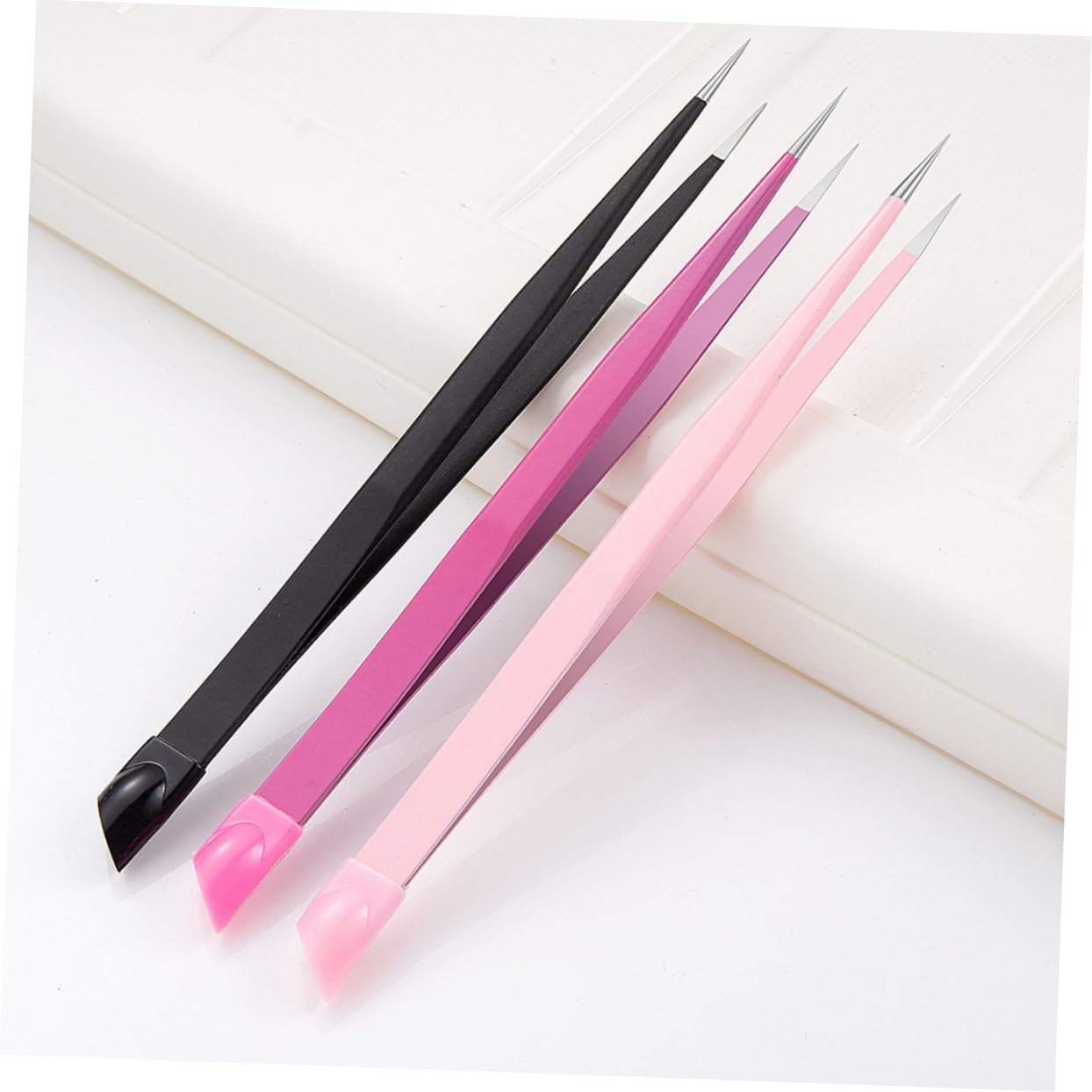 3PCS Stainless Steel Nail Clippers for Women & Men - Double Ended Angled Eyelash & Hair Clipper Tools - Perfect for Lash Extensions, Manicures & Grooming at Home or Salon