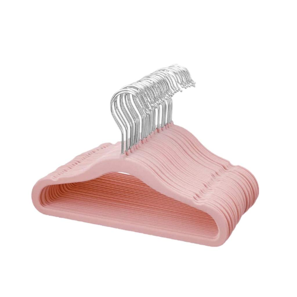 30 Pack Non-Slip Flocking Baby Hangers with Swivel Hook - Notched Shoulder Design for Kids Clothes (Pink) | Perfect for Nursery Organization & Toddler Wardrobe Storage