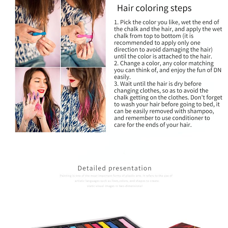24 Colors Non-Toxic Temporary Hair Chalk Set - Soft Pastel Hair Dye for Women & Girls | Perfect for Parties, Festivals, Halloween & DIY Hair Styling