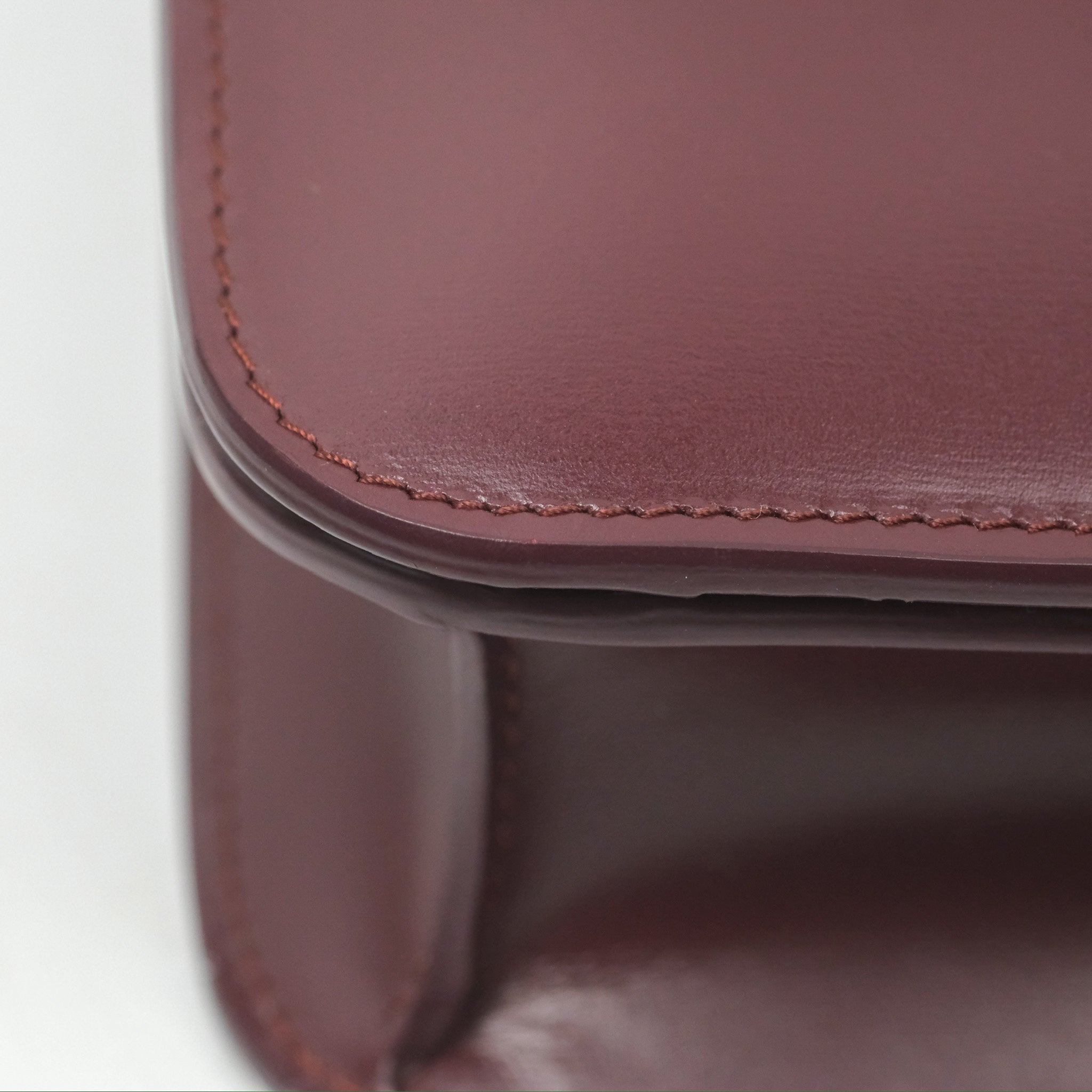 Celine Teen Classic Box Flap Bag in Burgundy Calfskin Leather - Perfect for Work, Travel & Everyday Elegance