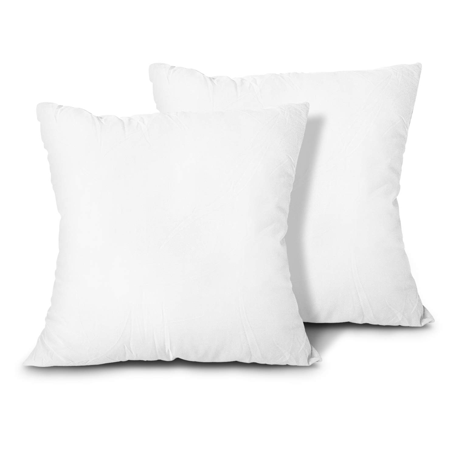EDOW 24x24 Inch Down Alternative Throw Pillow Inserts - Set of 2 Lightweight Polyester Couch Cushions for Sofa, Bed & Home Decor - Machine Washable Pillow Sham Stuffers (White) - Perfect for Living Room, Bedroom & Dorm Comfort