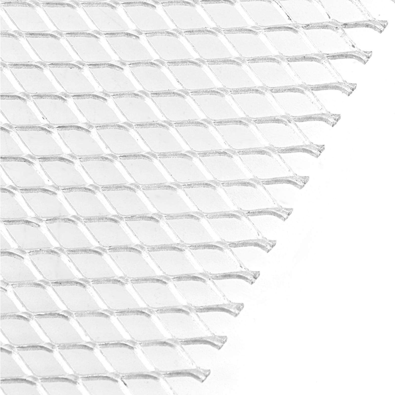 Universal Car Grill Mesh - 100x33cm Silver Aluminum Alloy Rhombus Grille (6x3mm) for Bumper, Body Kit, Mudguard & Hood Vent | Durable Vehicle Opening Cover | Perfect for Car Customization & Protection
