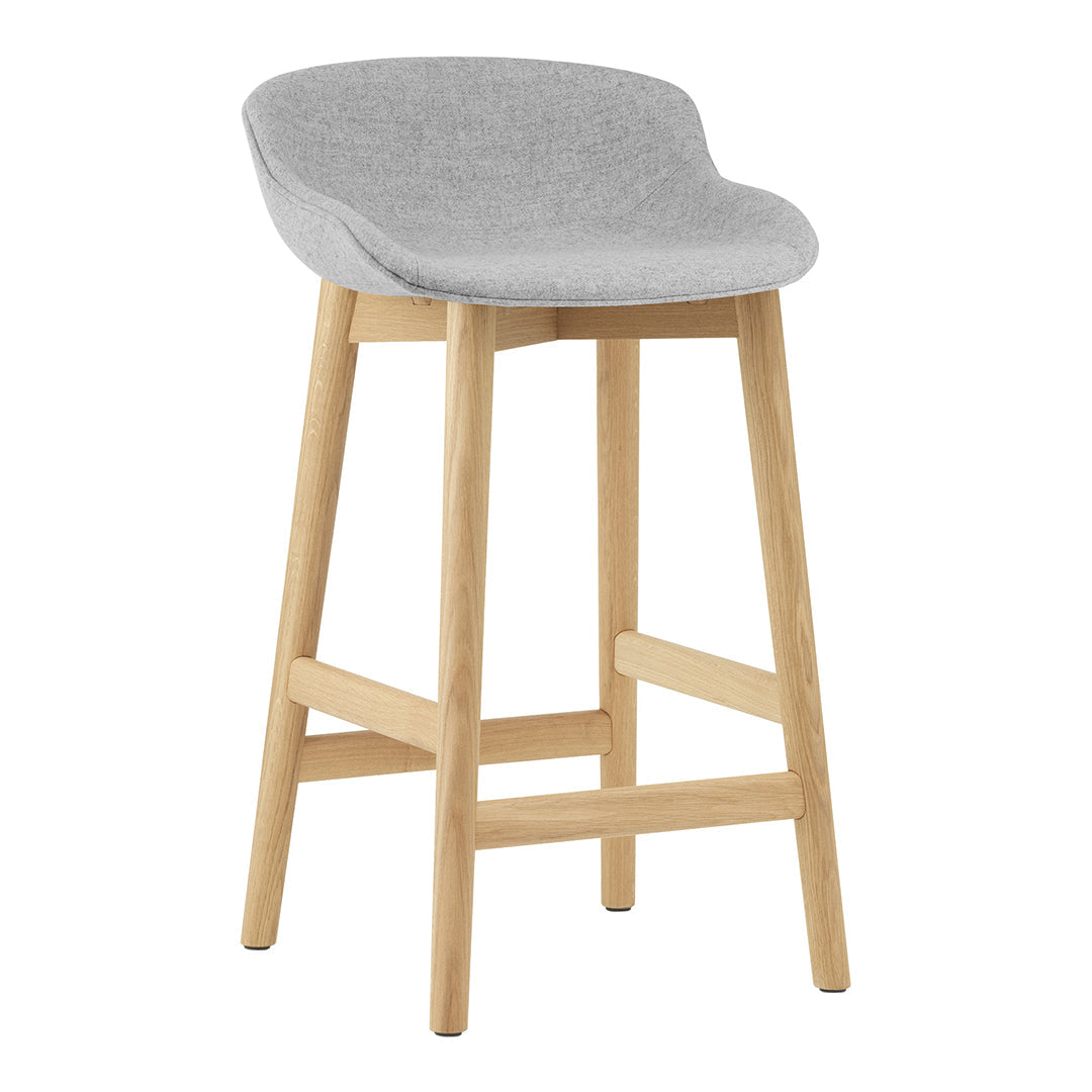 Premium Hyg Counter Stool with Full Upholstery & Wood Base - Modern Bar Stool for Kitchen Island, Breakfast Nook & Home Bar Decor