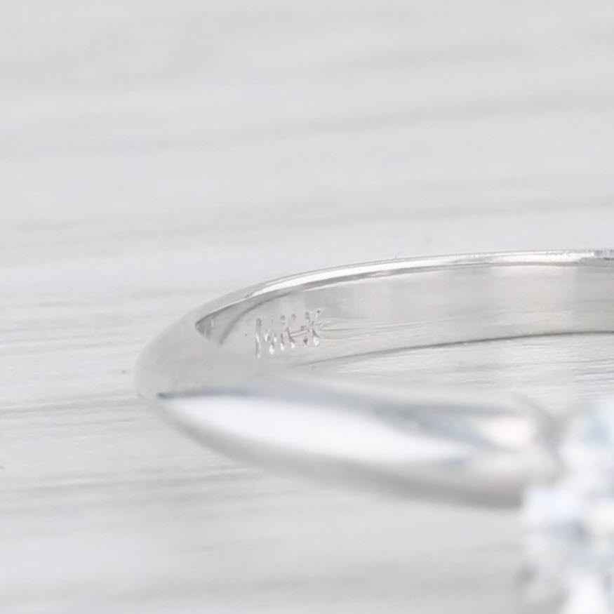 0.46ct Round Diamond Solitaire Engagement Ring 14k White Gold Size 7.25 - Perfect for Proposals, Anniversaries & Wedding Bands