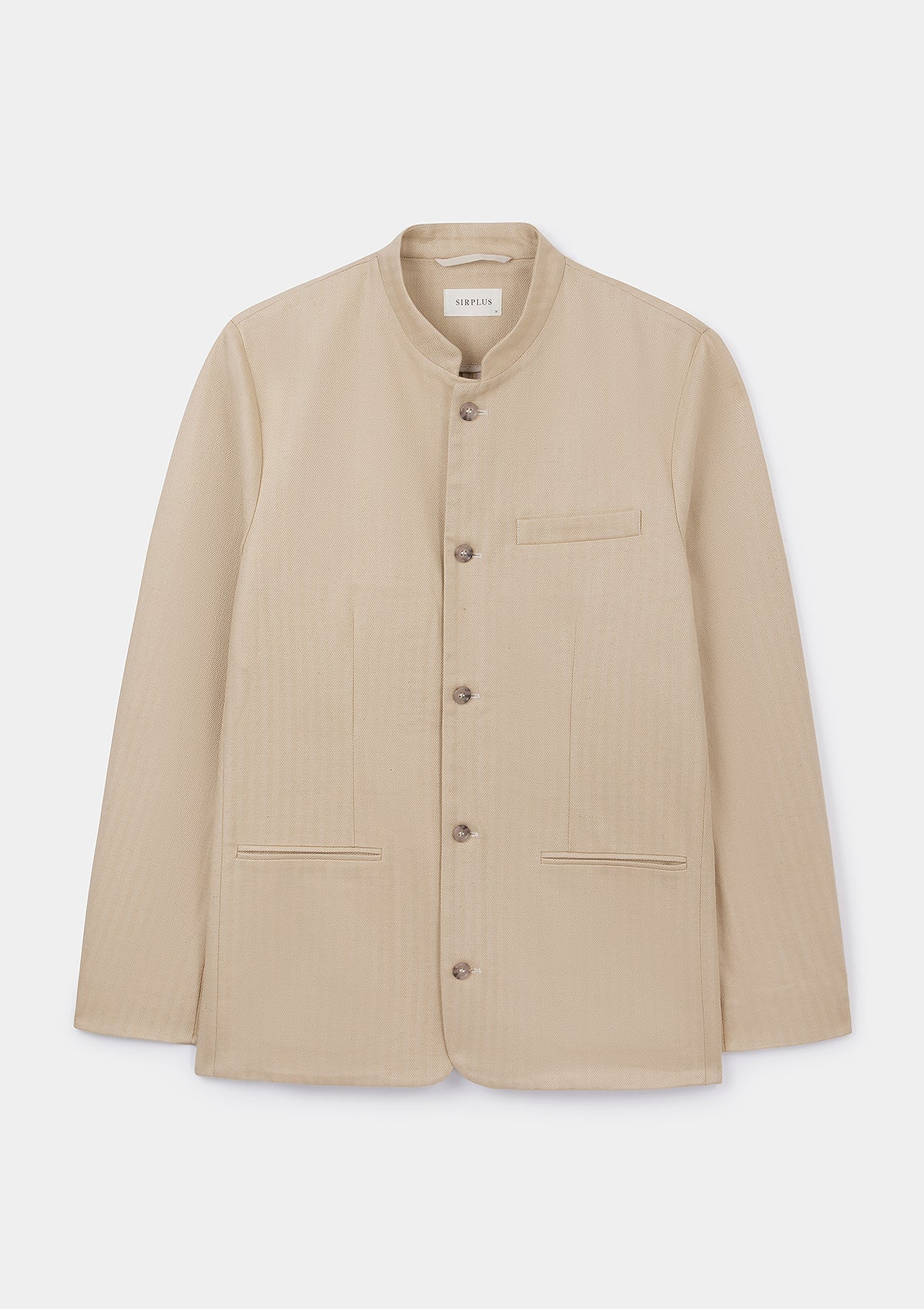 Stylish Sand Herringbone Cotton Linen Nehru Jacket for Men | Breathable & Comfortable Summer Blazer | Perfect for Weddings, Parties & Business Casual Outfits