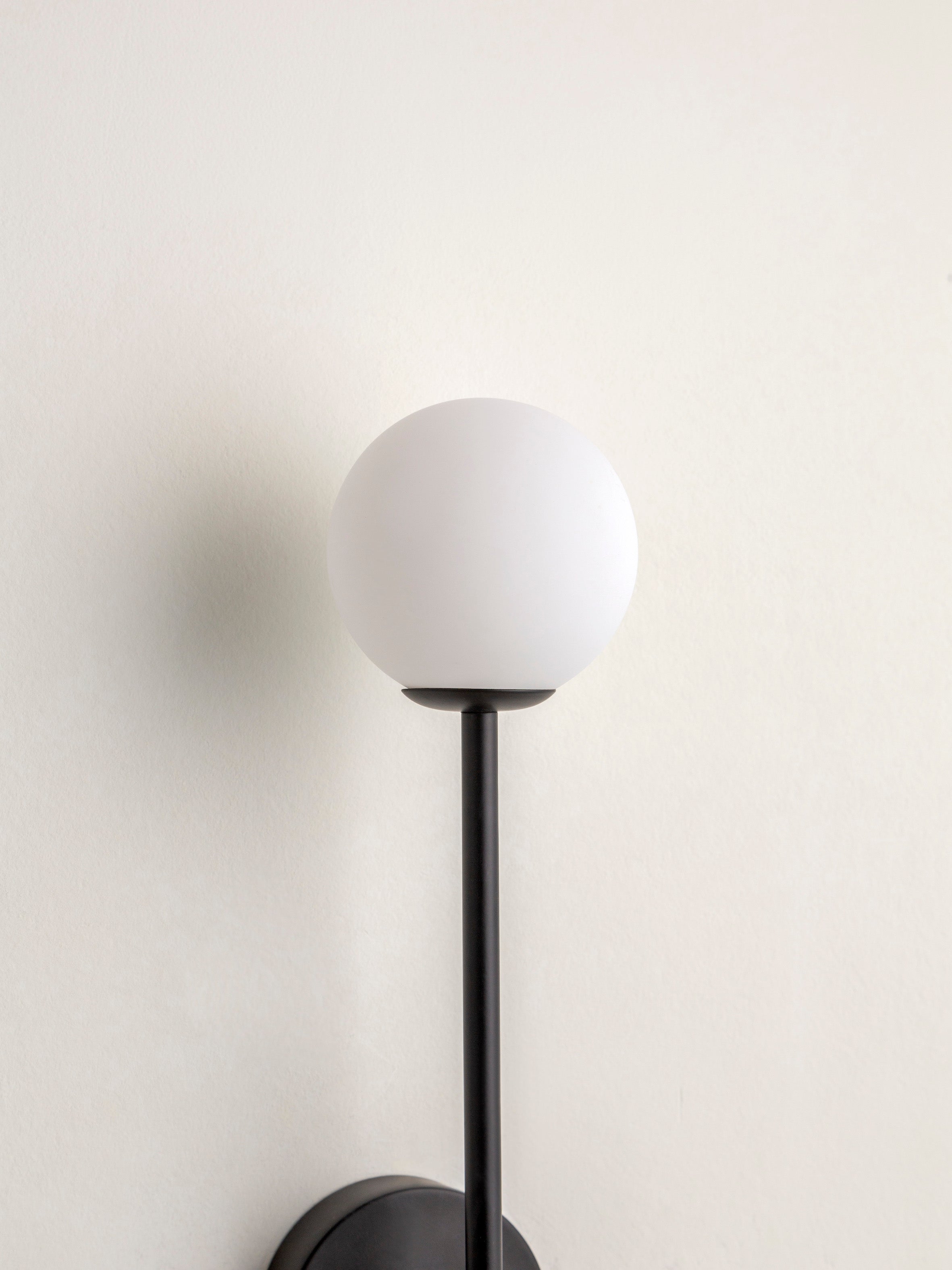 Chelso Matte Black and Opal Wall Light - Modern Indoor/Outdoor Sconce for Living Room, Bedroom, or Patio Lighting