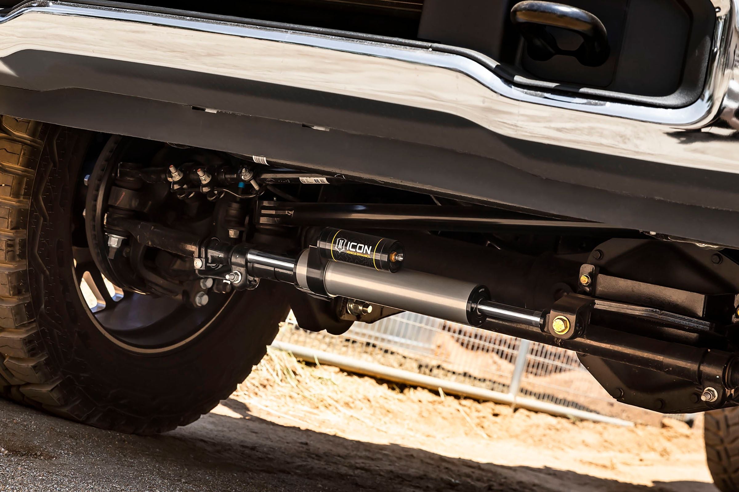 2005-2024 Ford F450 F550 Heavy Duty Centerline Through Shaft Steering Stabilizer - Improves Handling & Reduces Vibration for Off-Road & Towing