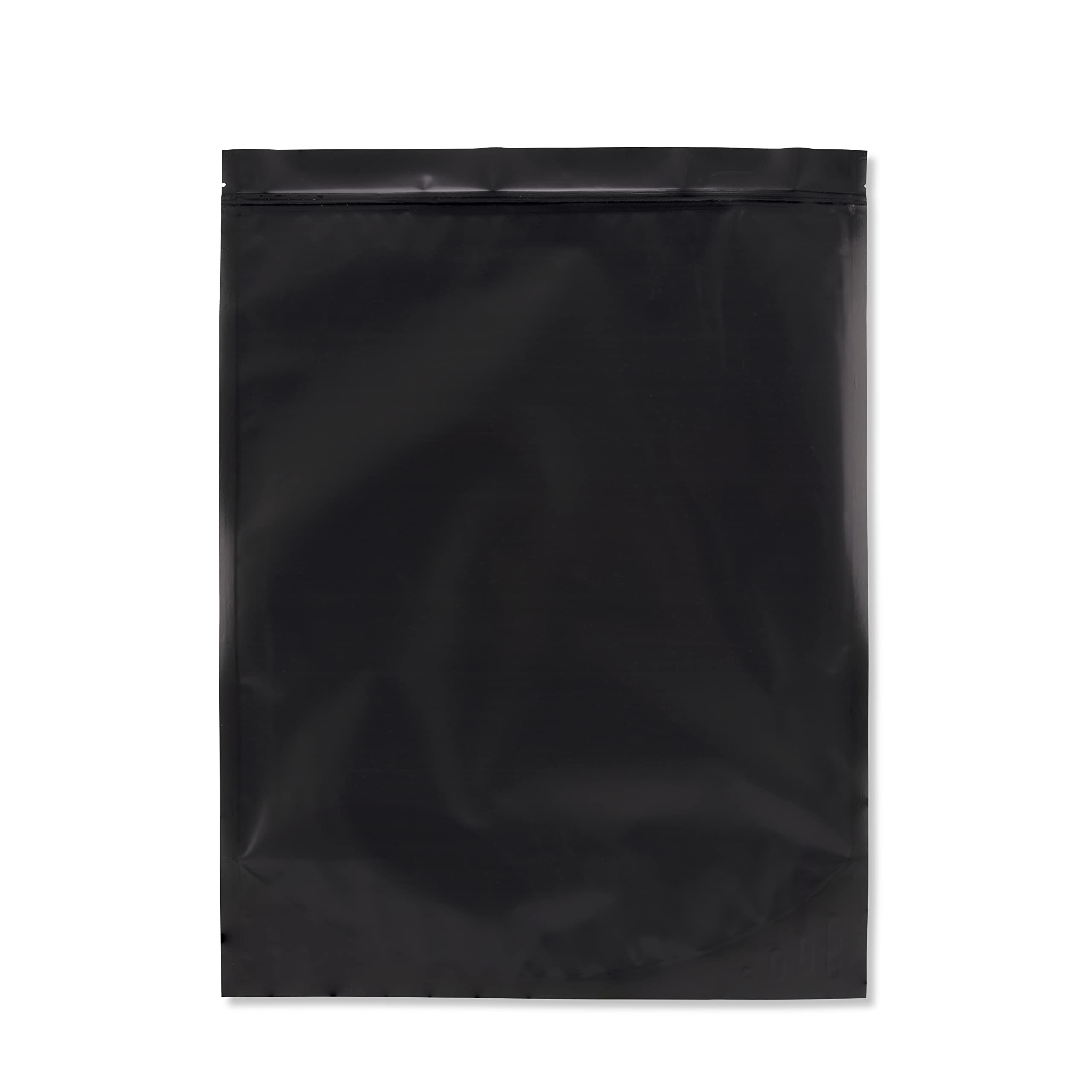 Premium Smell Proof Mylar Bags - 100 Count 6mil Thick Food Storage Bags with Resealable Zipper - Airtight Packaging for Cannabis, Coffee, Tea & Dry Goods (Black/Clear) - Ideal for Home Kitchen & Commercial Use