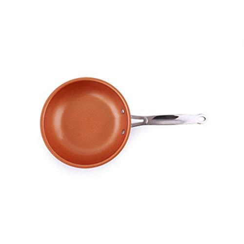 ZZTT Copper Chef Non-Stick Frying Pan - 9.5 Inch Aluminum Cookware with Copper Coating, Perfect for Sautéing, Frying & Omelets - Ideal for Home Kitchen & Professional Use (24cm, Copper Color)