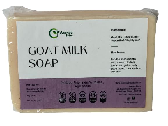 Aranya Store Natural Goat Milk Soap - Organic, Moisturizing & Gentle for Dry, Sensitive Skin - Perfect for Daily Face & Body Cleansing, Gift Sets & Spa Relaxation