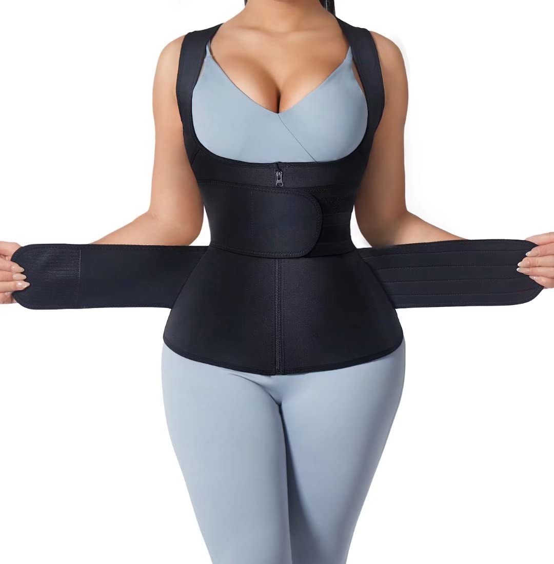 HOPLYNN Neoprene Sauna Waist Trainer for Women - Tummy Control Corset & Waist Cincher Body Shaper - Perfect for Workouts, Weight Loss & Postpartum Recovery