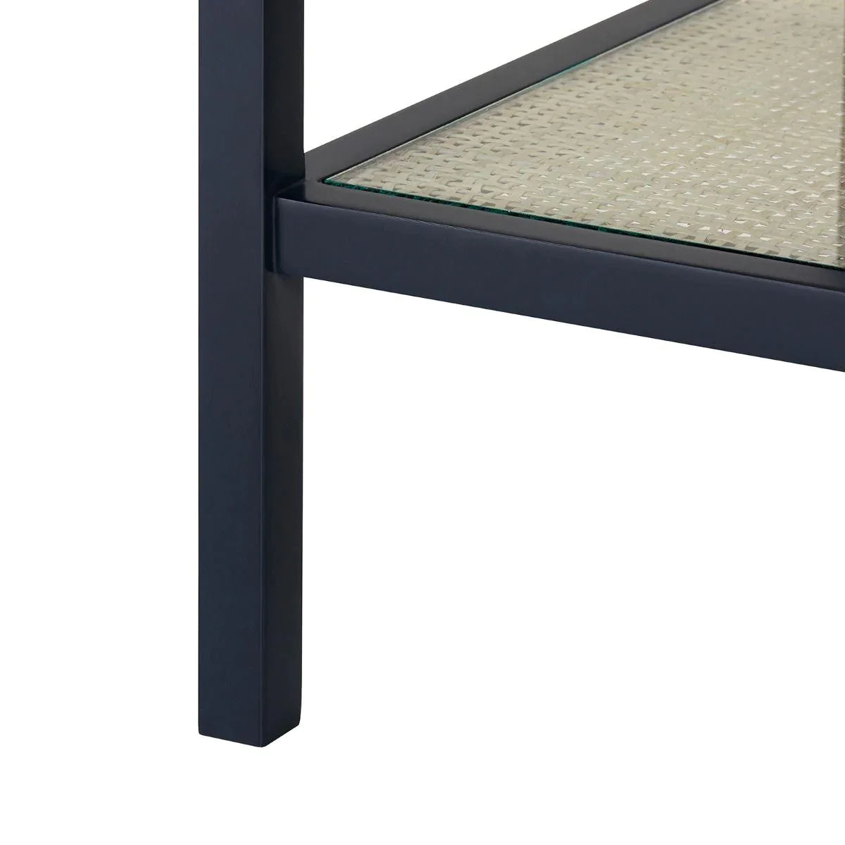 Midnight Blue Lacquer Caanan 1-Drawer Side Table - Compact Nightstand for Bedroom, Living Room, or Office