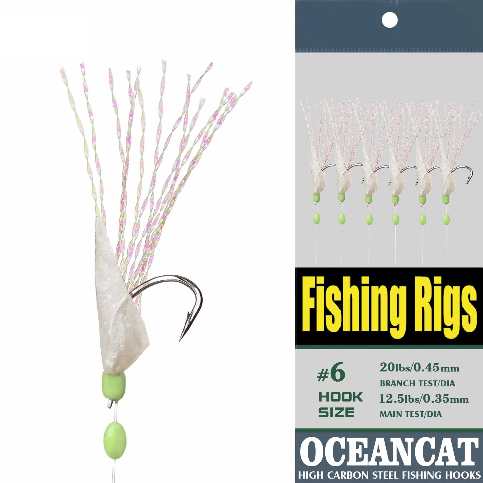 10/20/50/100 Packs Rainbow Fish Skin 6 Hooks Saltwater Fishing Lure Bait Rig Tackle - Perfect for Deep Sea, Surf, and Pier Fishing