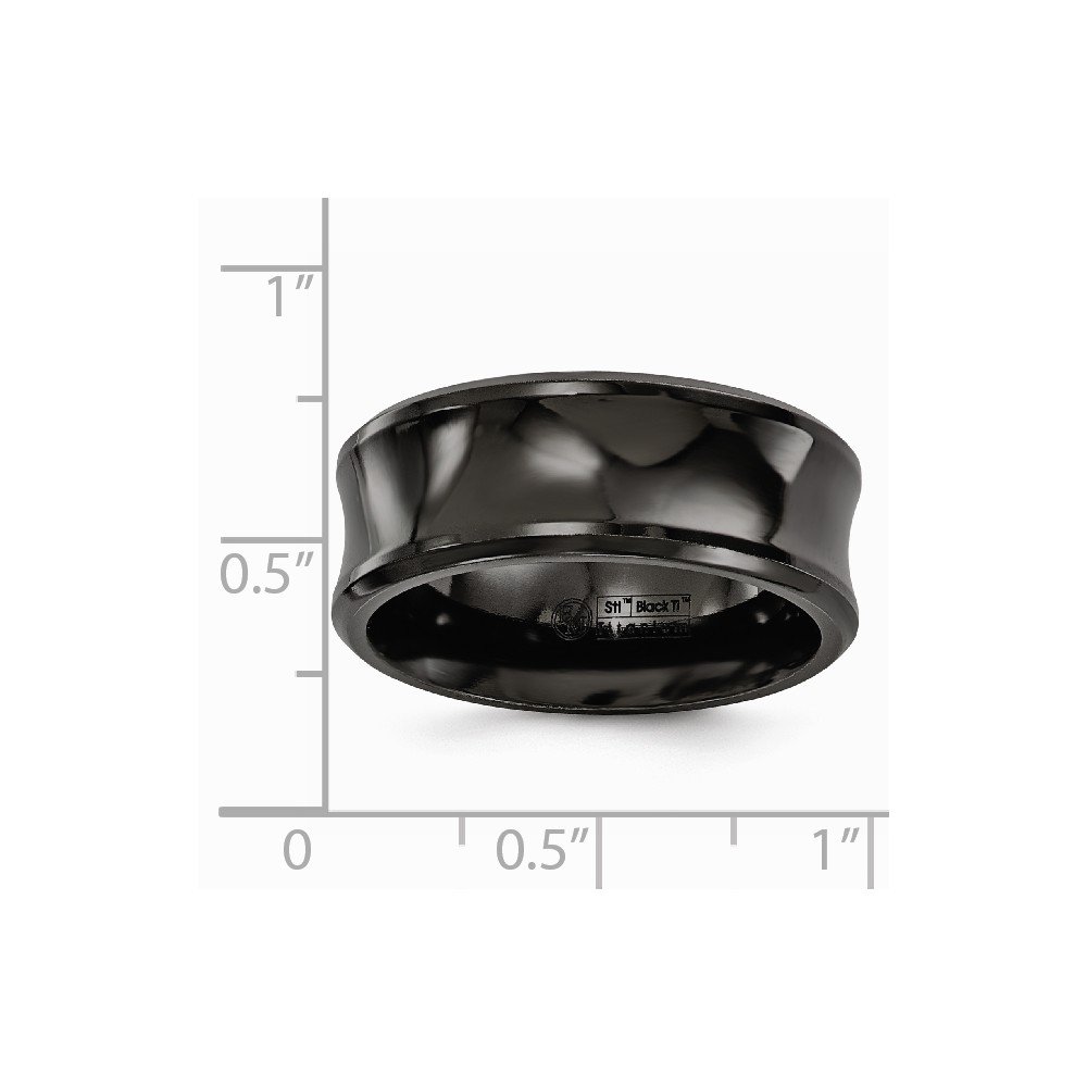 Solid Titanium Men's Black Concave 9mm Plain Classic Wedding Band Ring - Durable & Comfortable for Everyday Wear, Anniversary Gifts, and Special Occasions