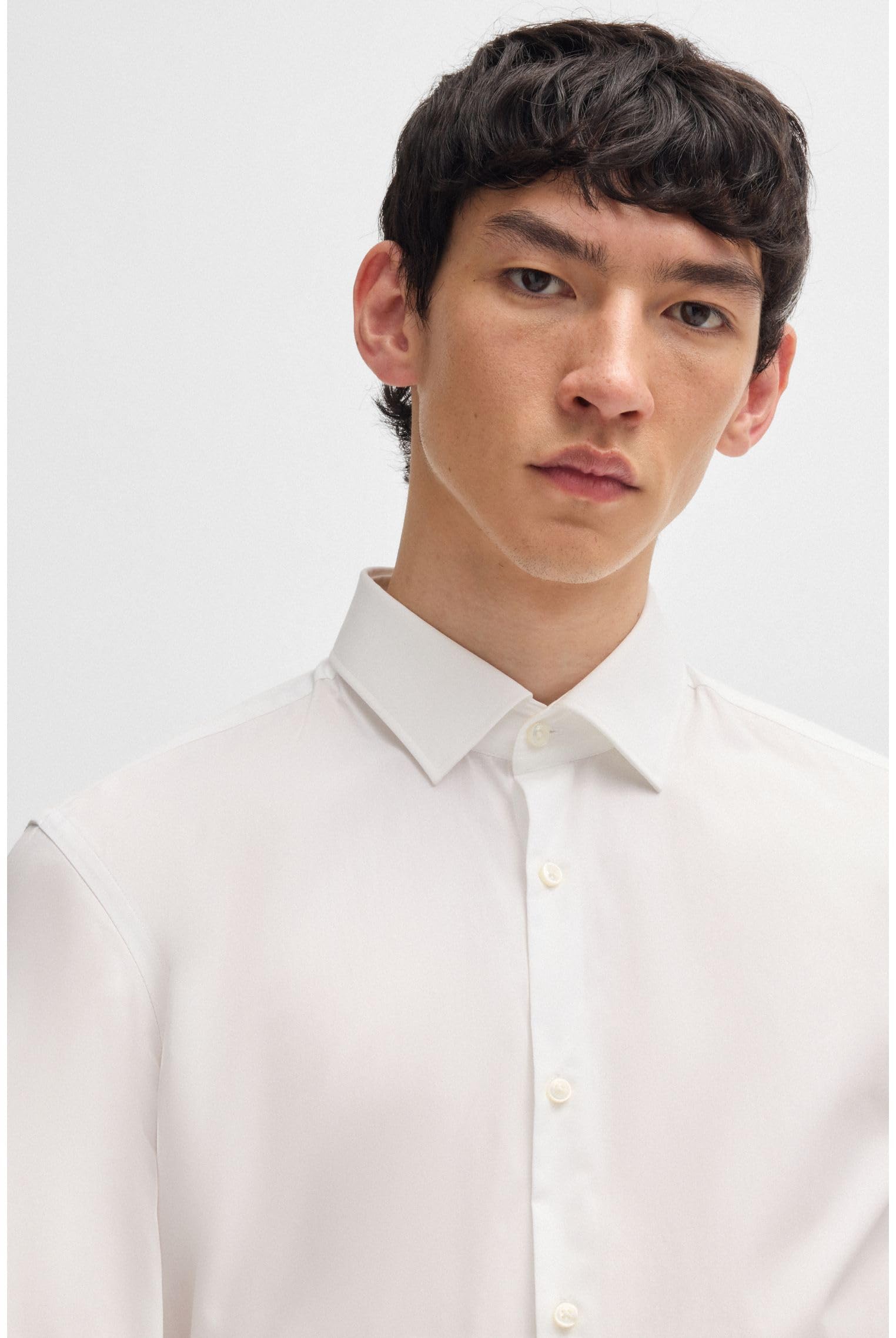Hugo Boss C-Jenno Easy Iron Plain Dress Shirt for Men - Premium Non-Wrinkle Business Casual Shirt - Perfect for Office, Meetings & Formal Events (Model 50289499)