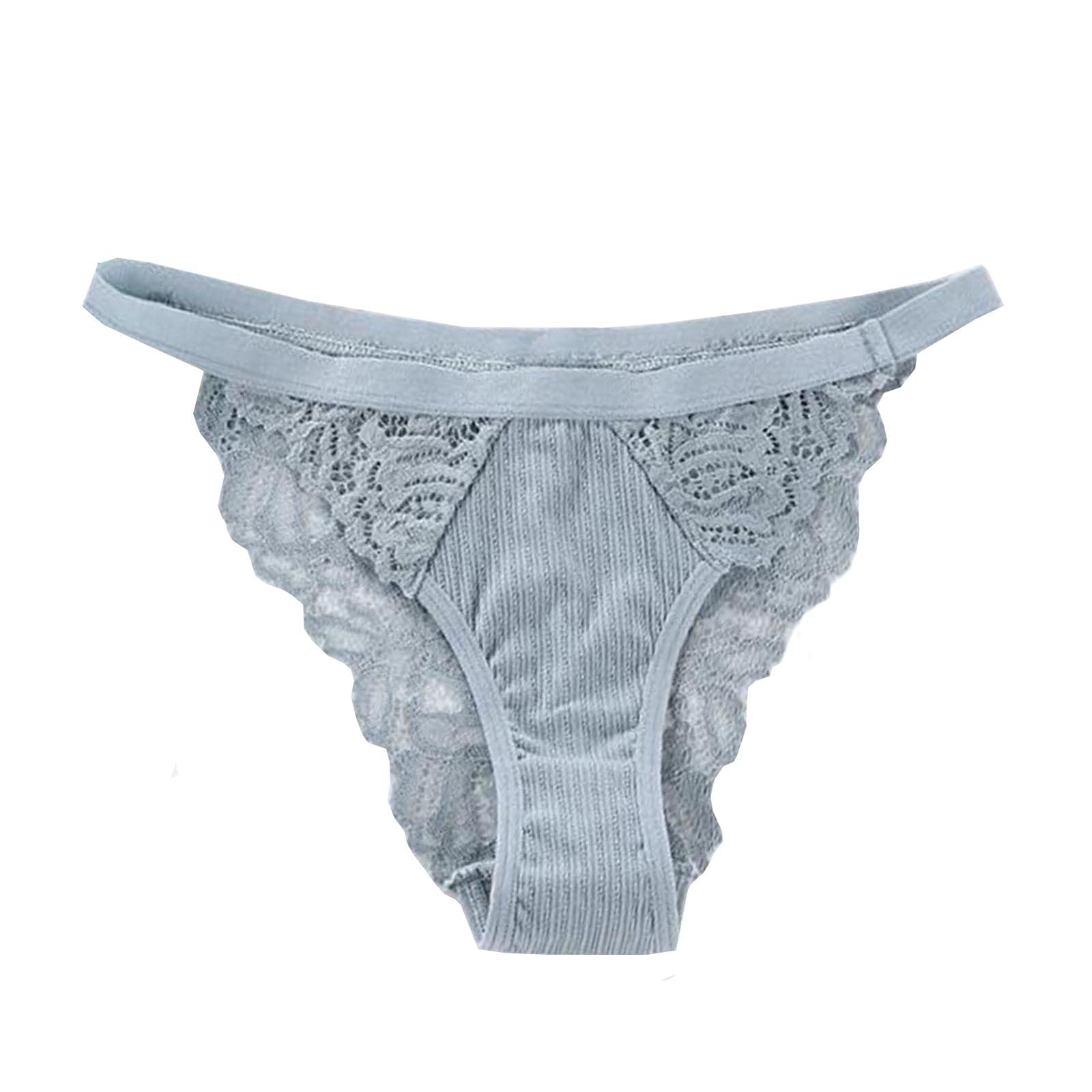 Lace Solid Women's Sexy Thong Underwear with Bowknot - Low Rise Panties - Organic Cotton Briefs - 2 Pack - Perfect for Date Night, Lingerie Gift, or Everyday Comfort