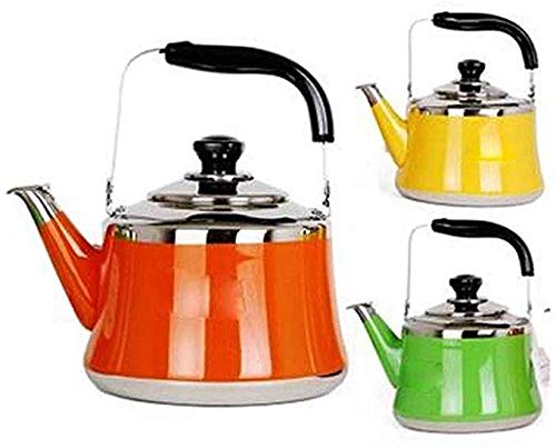 4L Large Capacity Whistling Tea Kettle - 304 Stainless Steel, Fast Boiling for Gas, Electric & Induction Stoves - Vibrant Yellow - Perfect for Home, Office & Outdoor Tea Brewing