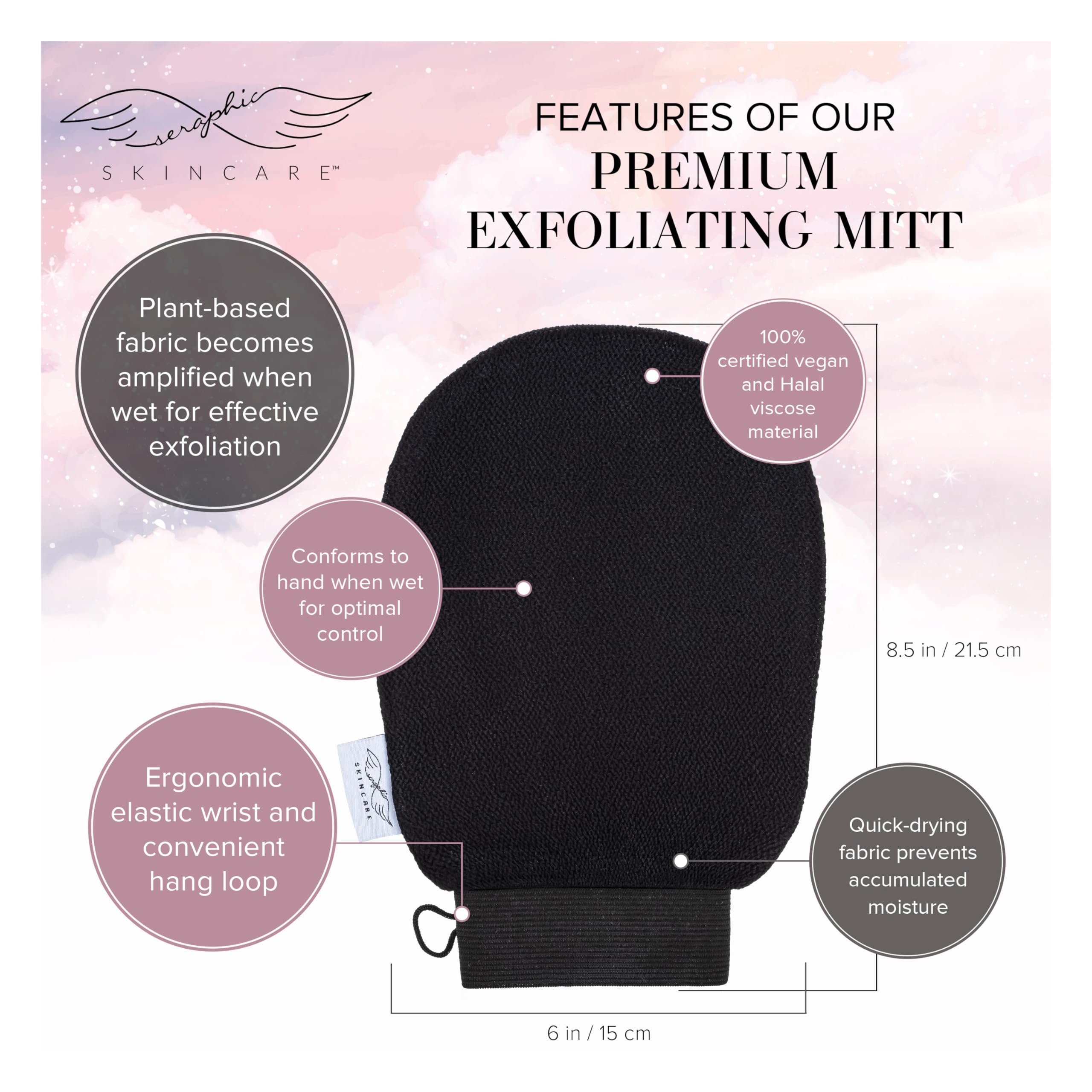 Premium Exfoliating Mitt for Body (2pc) & Bikini Buffer – Effective Body Scrub for Self-Tan Removal, Keratosis Pilaris, Ingrown Hair & Razor Bumps Treatment – Ideal for Pre-Tanning, Post-Waxing & Daily Skincare Routine