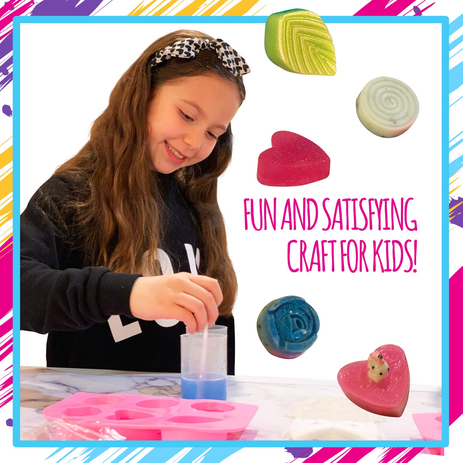 DIY Mushroom Soap Making Kit for Kids - Creative Arts & Crafts Gift Set with Silicone Molds & Gift Boxes - Perfect for Birthday Parties, STEM Learning & Sensory Play Activities