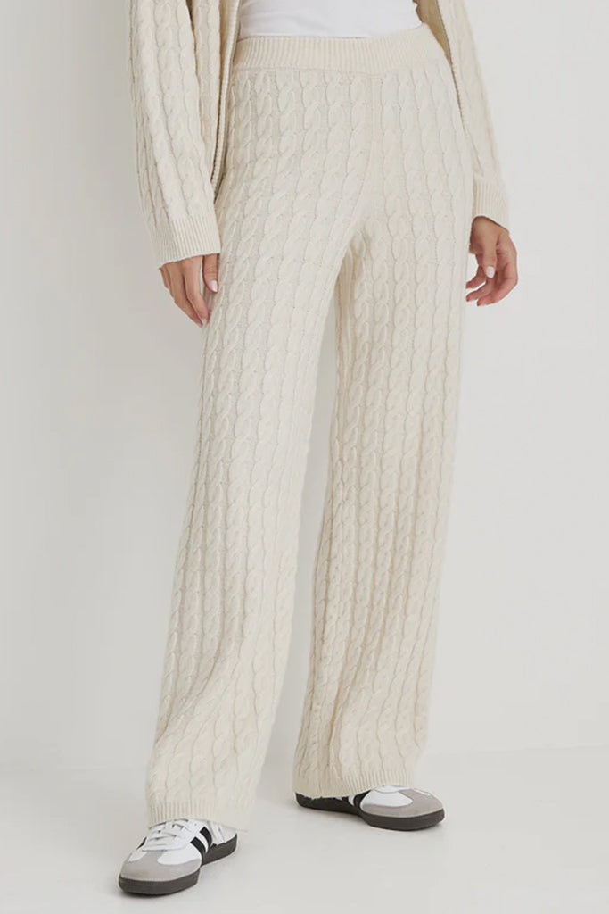 4th & Reckless Janina Knit Set - Cream Women's Casual Outfit | Cozy Loungewear & Streetwear Fashion for Fall/Winter