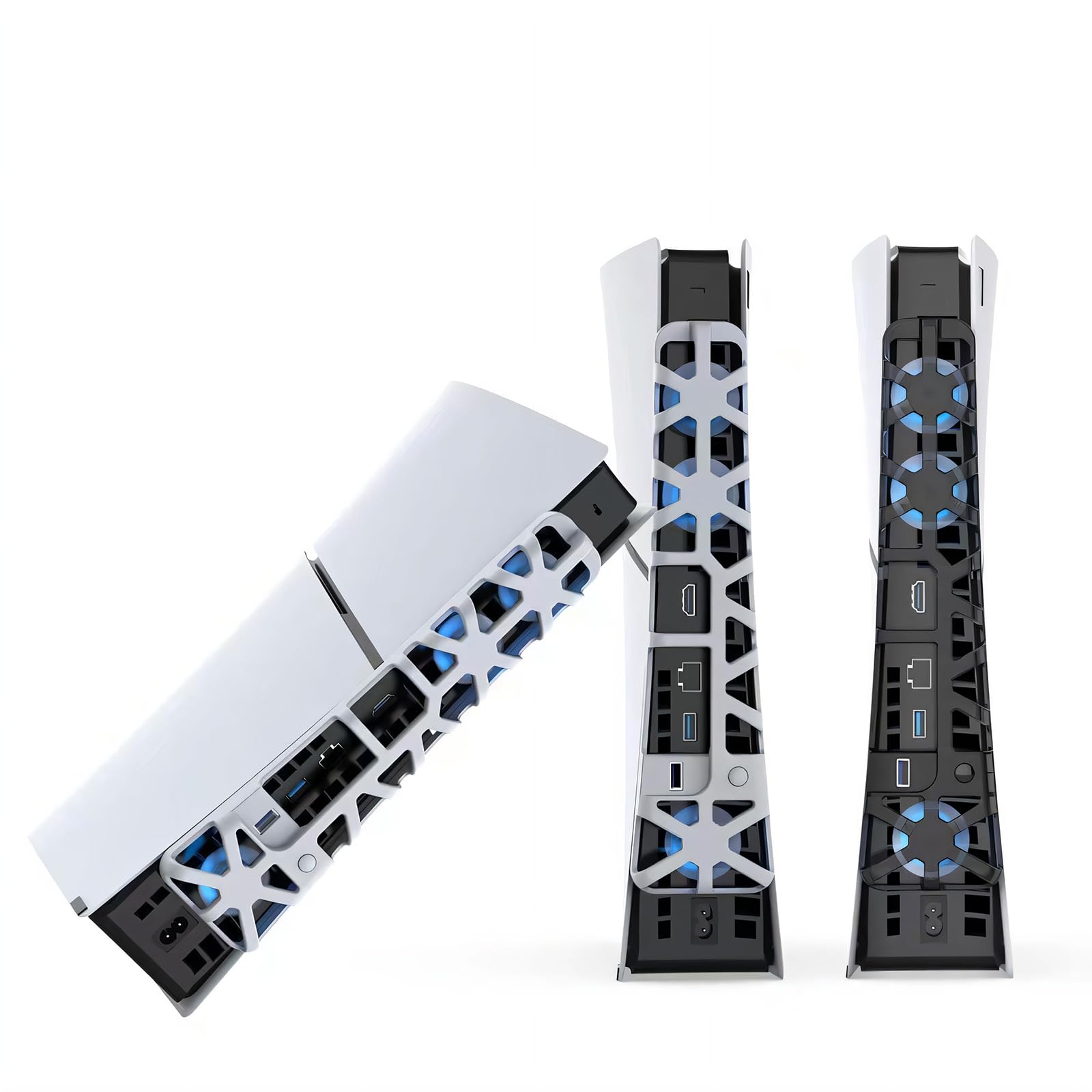 HEATFUN PS5 Slim Cooling Fan - Ultra Quiet Cooling System for PS5 Slim Disc & Digital Edition | White Gaming Accessories | Prevent Overheating for Extended Play Sessions