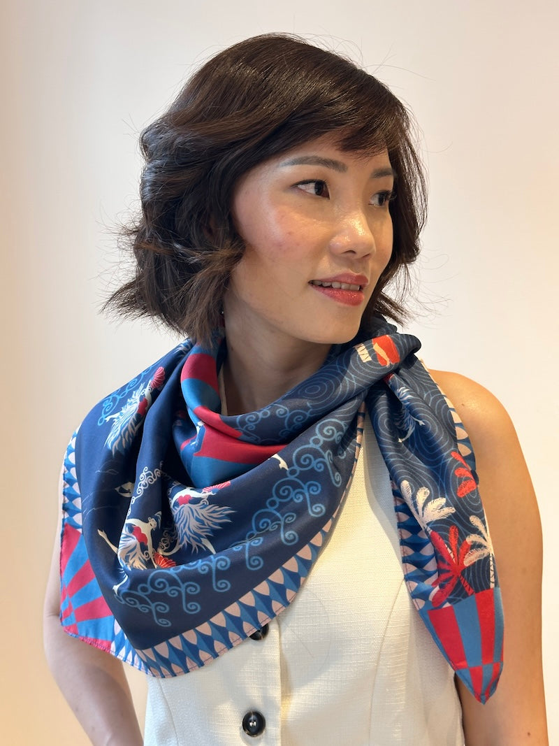 Tropicana Dream Silk Scarf - Premium 100% Mulberry Silk Fashion Accessory for Women - Perfect for Travel, Weddings & Special Occasions