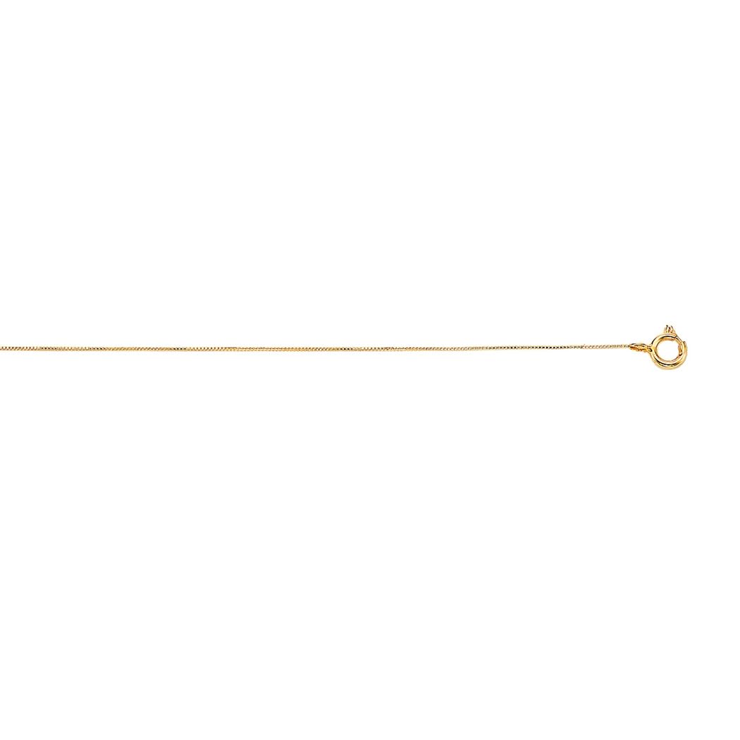 10K Gold Shiny Box Chain Necklace for Women & Men - Rose, White & Yellow Gold Options in 16-30 Inch Lengths | Elegant Layering, Gift Giving & Everyday Wear