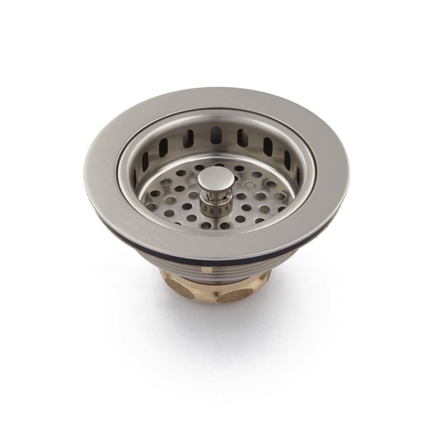 Stainless Steel 3.5 Inch Kitchen Sink Strainer Basket - Brushed Nickel Finish for Easy Food Drainage & Dishwashing | Perfect for Home Kitchen, RV, and Restaurant Use