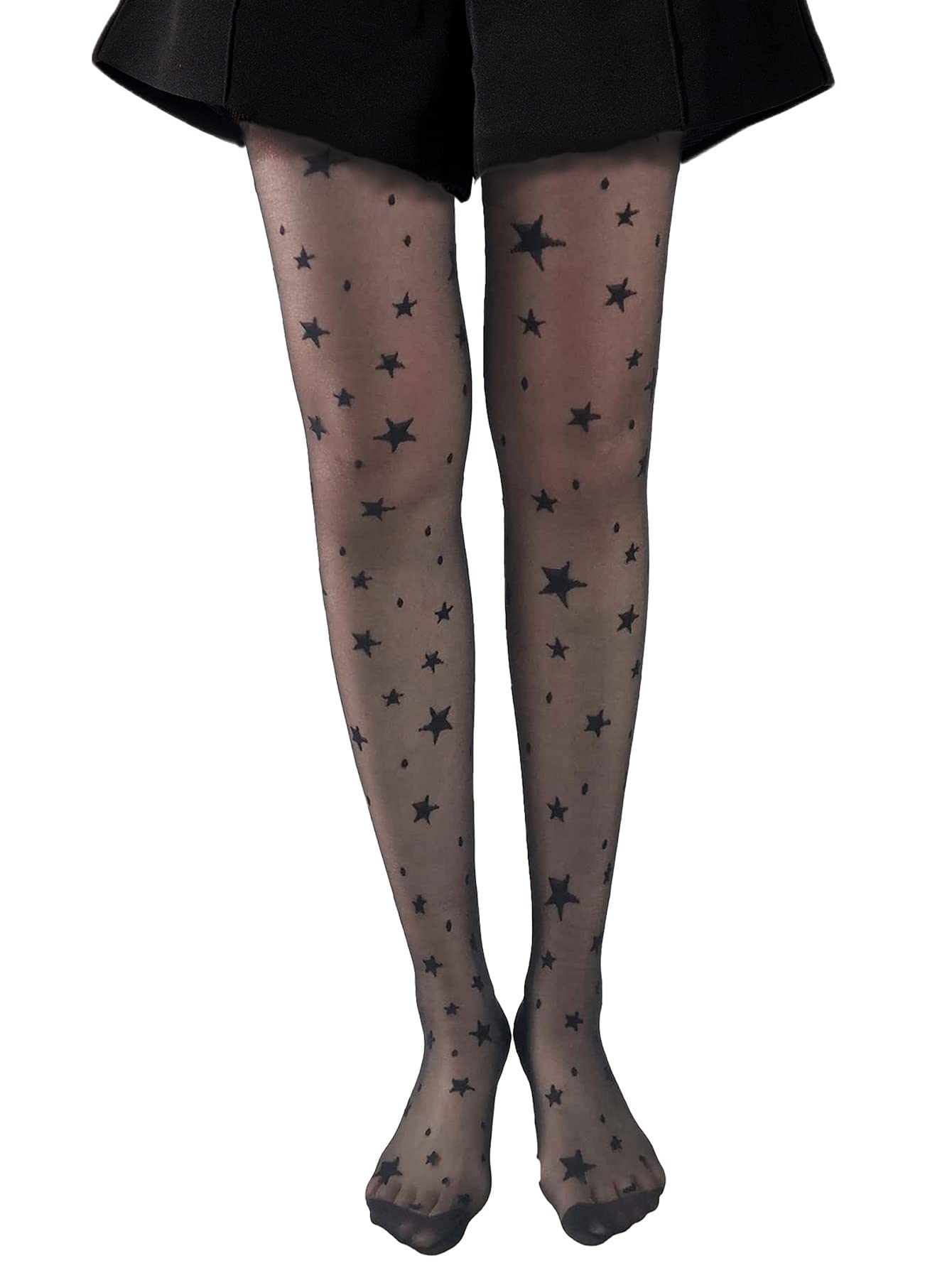 Verdusa Women's High Waist Fishnet Tights - Sheer Patterned Mesh Stockings & Pantyhose for Party, Cosplay, and Fashion Outfits